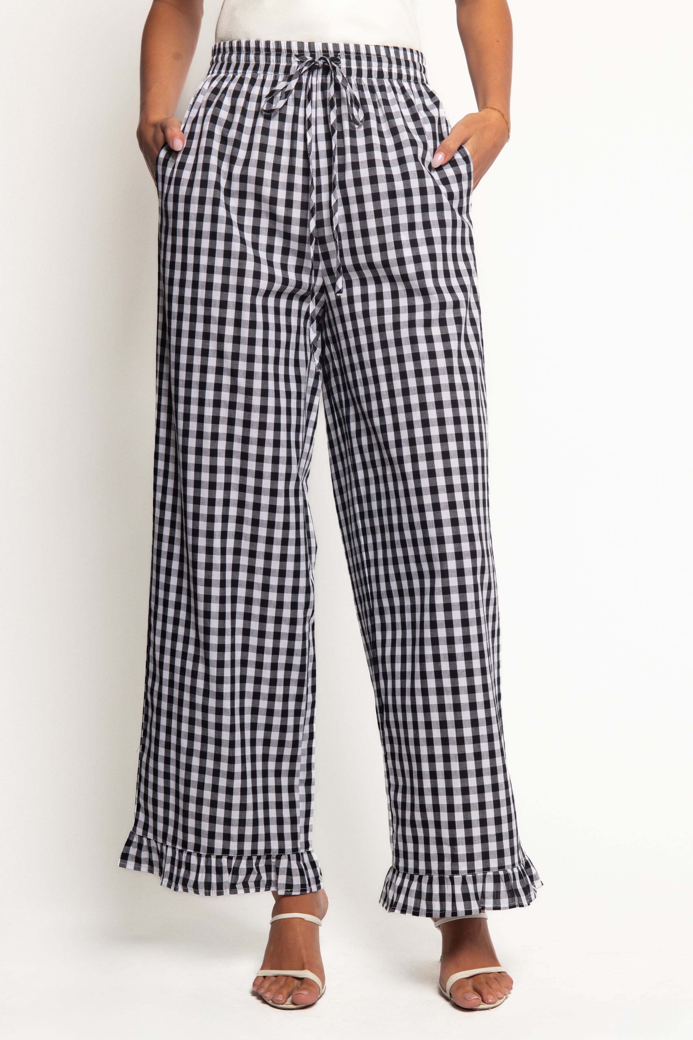 BOTTOMS Marina Pant - Black Gingham