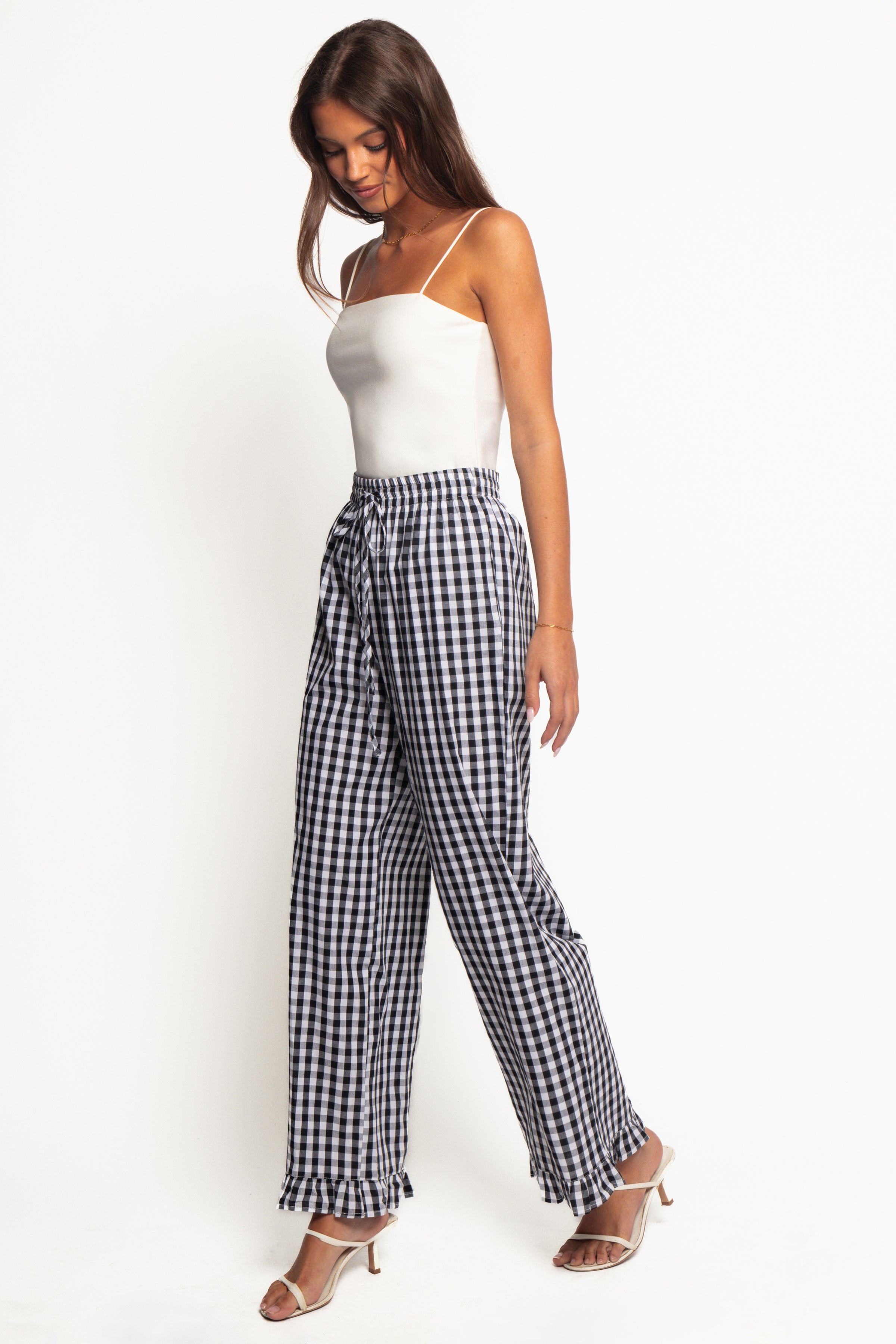 BOTTOMS Marina Pant - Black Gingham