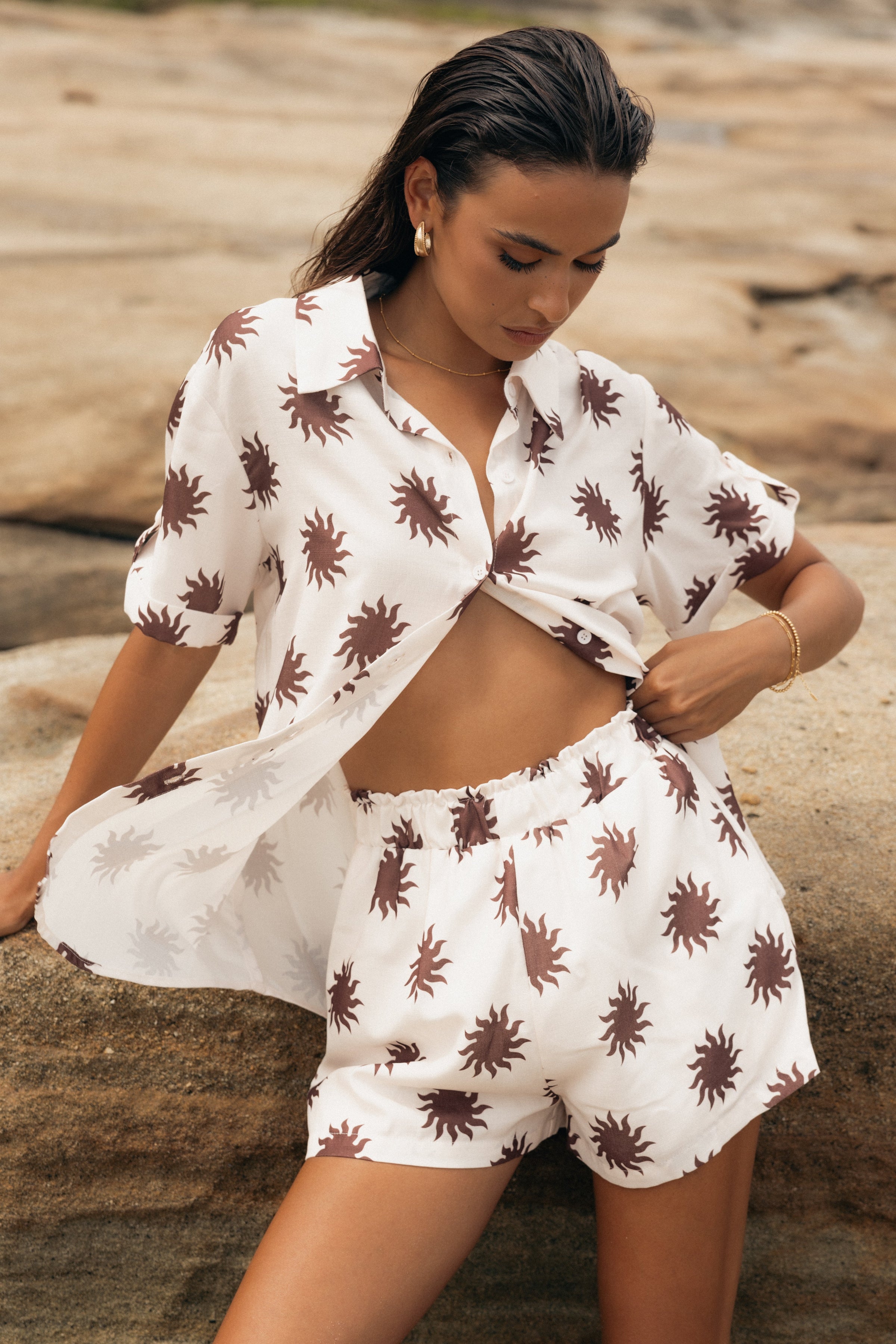 BOTTOMS @Marlene Shorts - Cream (Hold for Sundial)