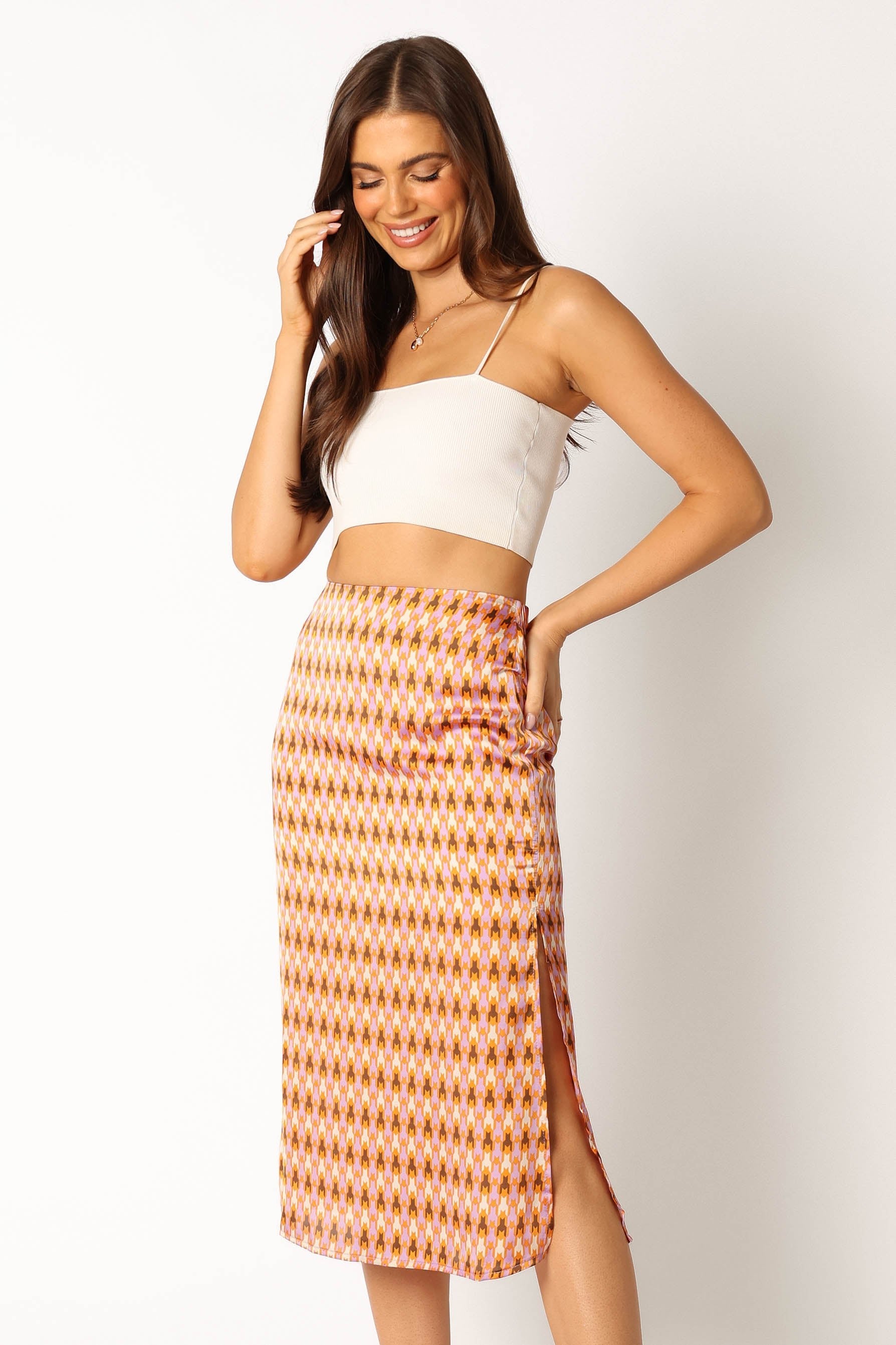 BOTTOMS @Marley Midi Skirt - Mocha