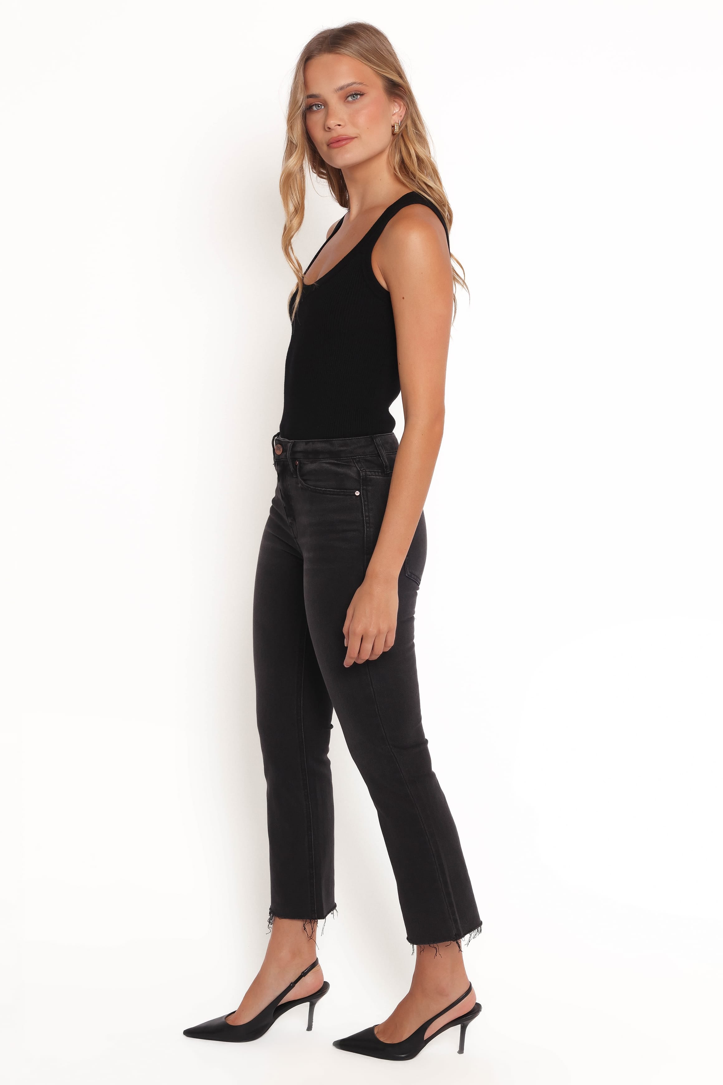 BOTTOMS Marlow Mid Rise Crop Flare Jeans - Psych