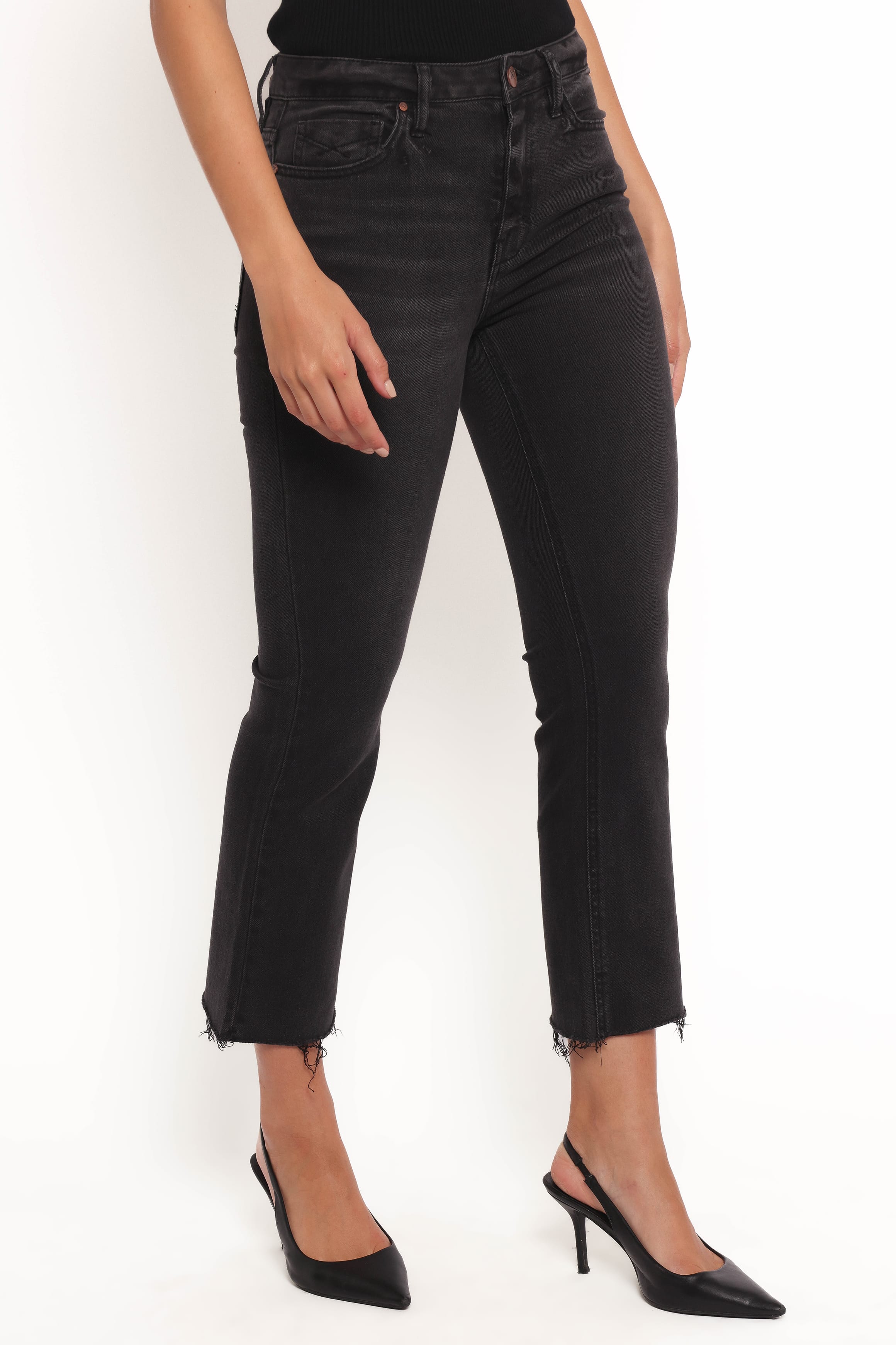 BOTTOMS Marlow Mid Rise Crop Flare Jeans - Psych