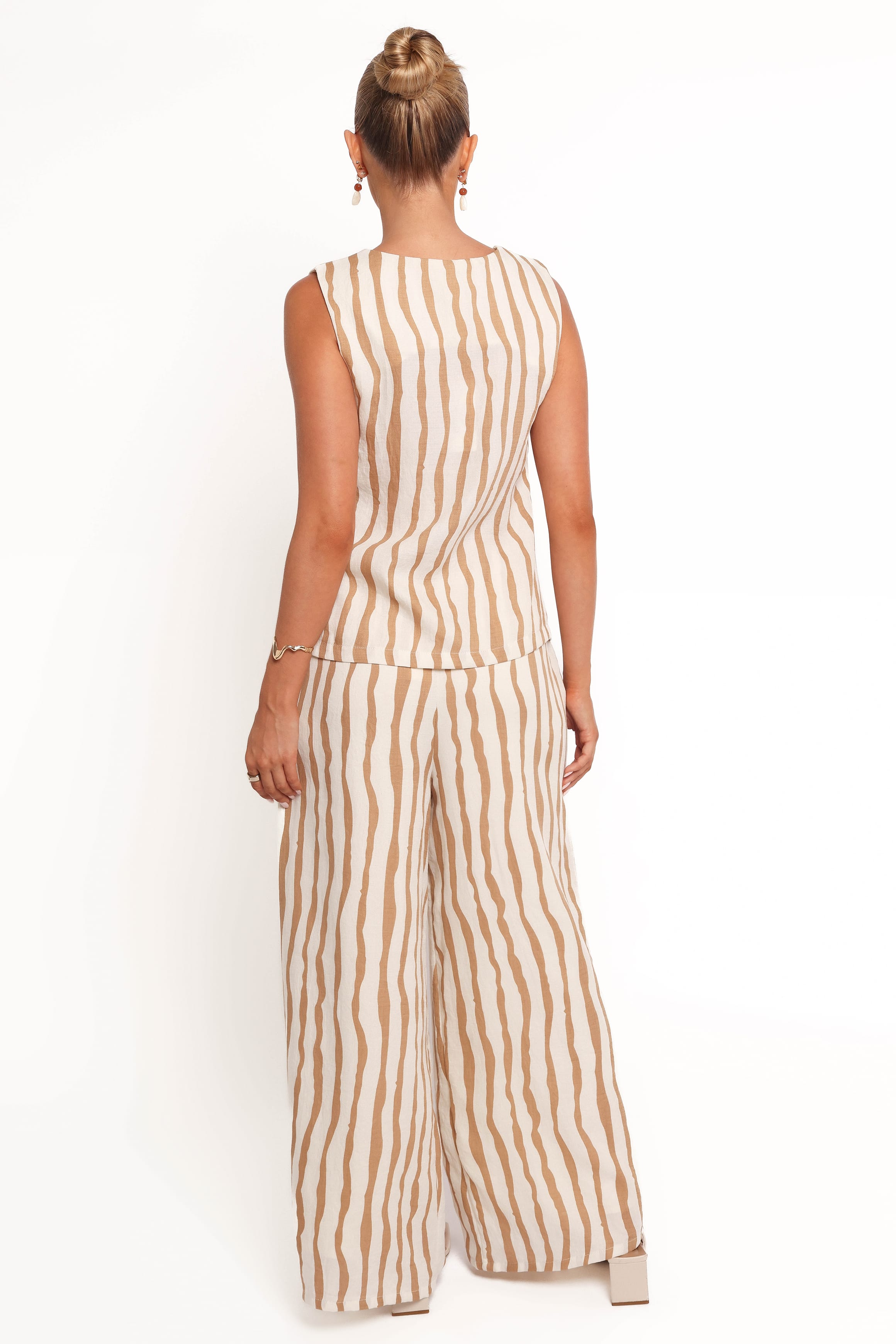 BOTTOMS Marmo Wide Leg Pant - Tan Stripe