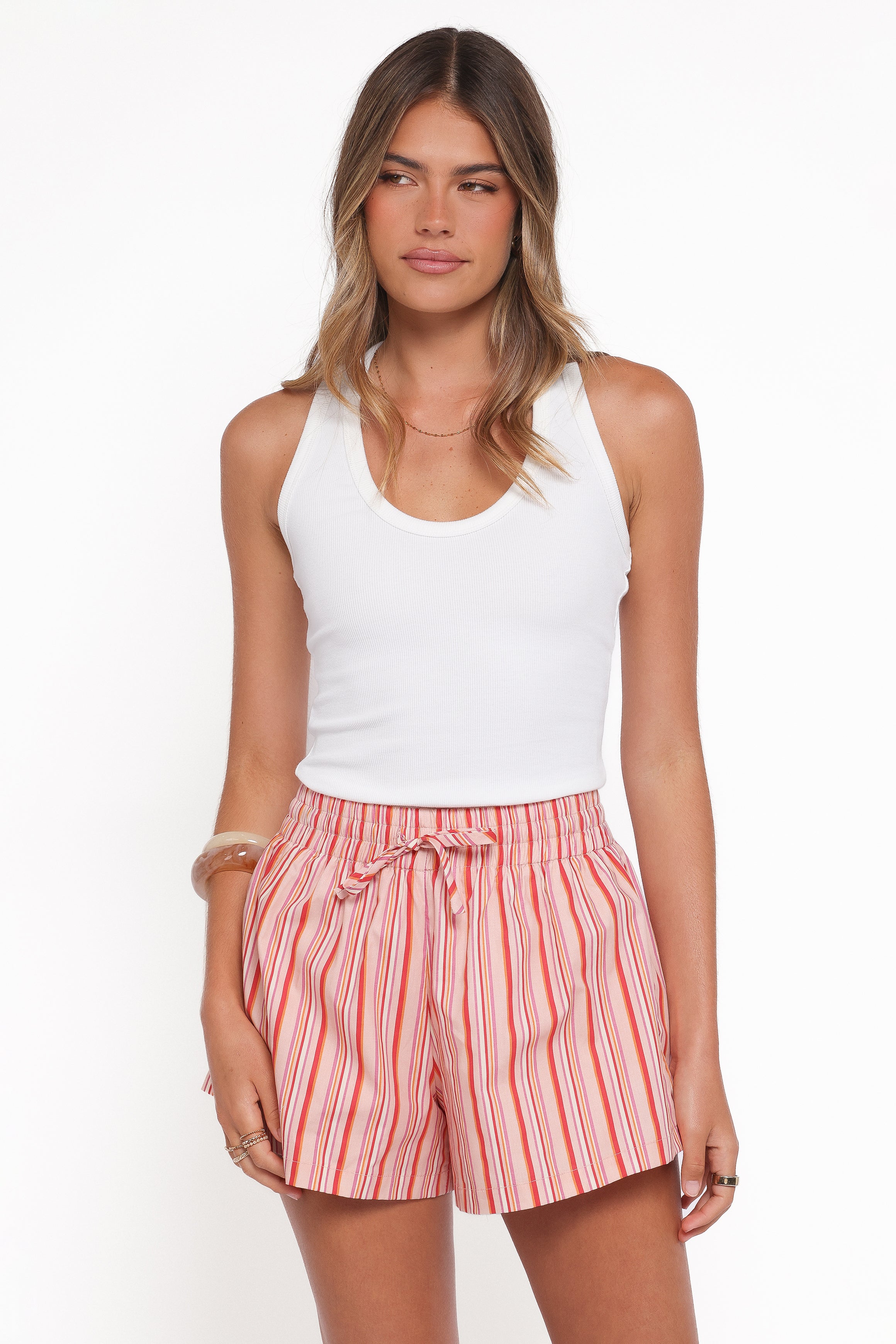 BOTTOMS Mattina Shorts - Peach Stripe