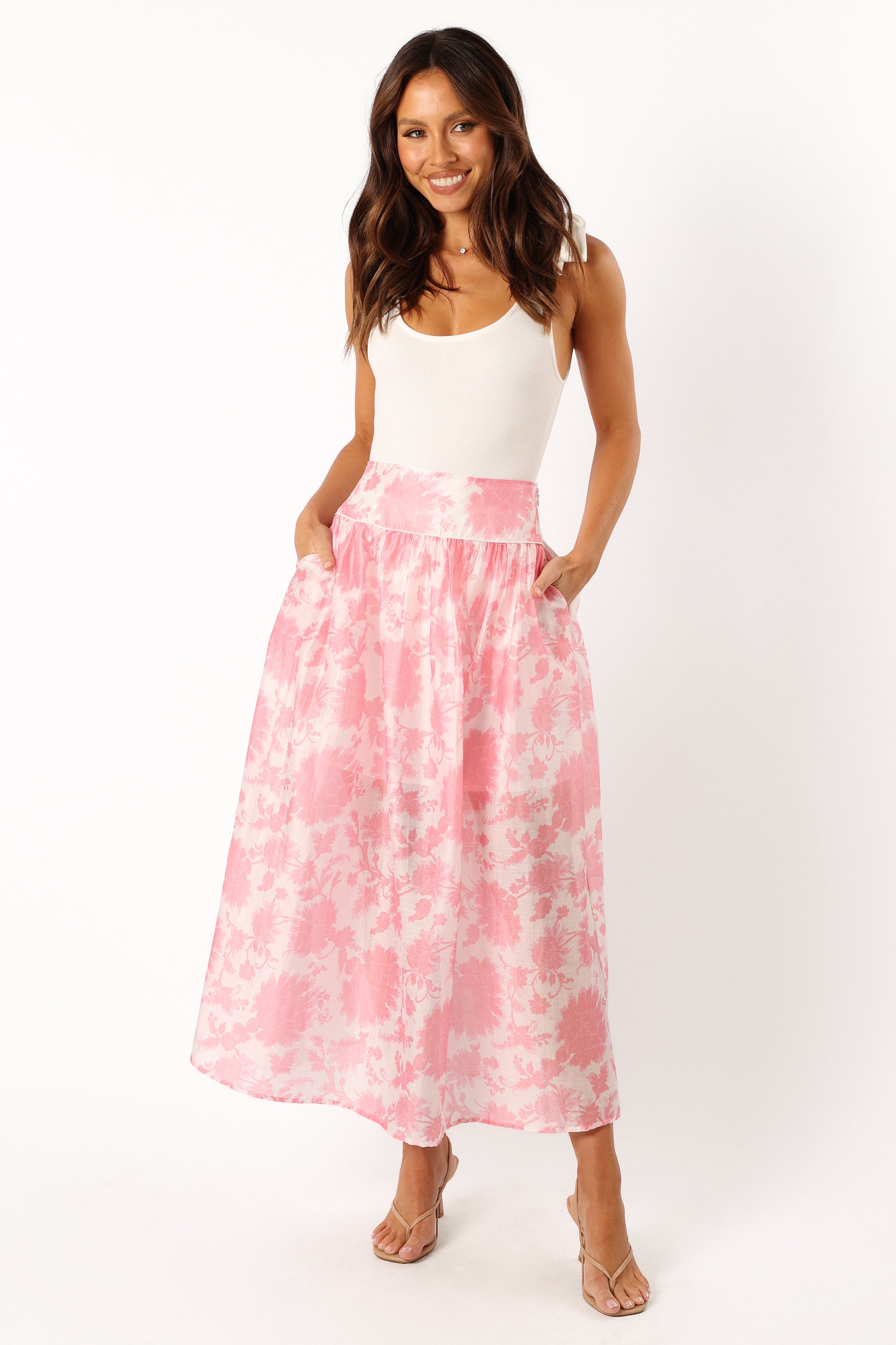 BOTTOMS @Miami Maxi Skirt - Pink Floral