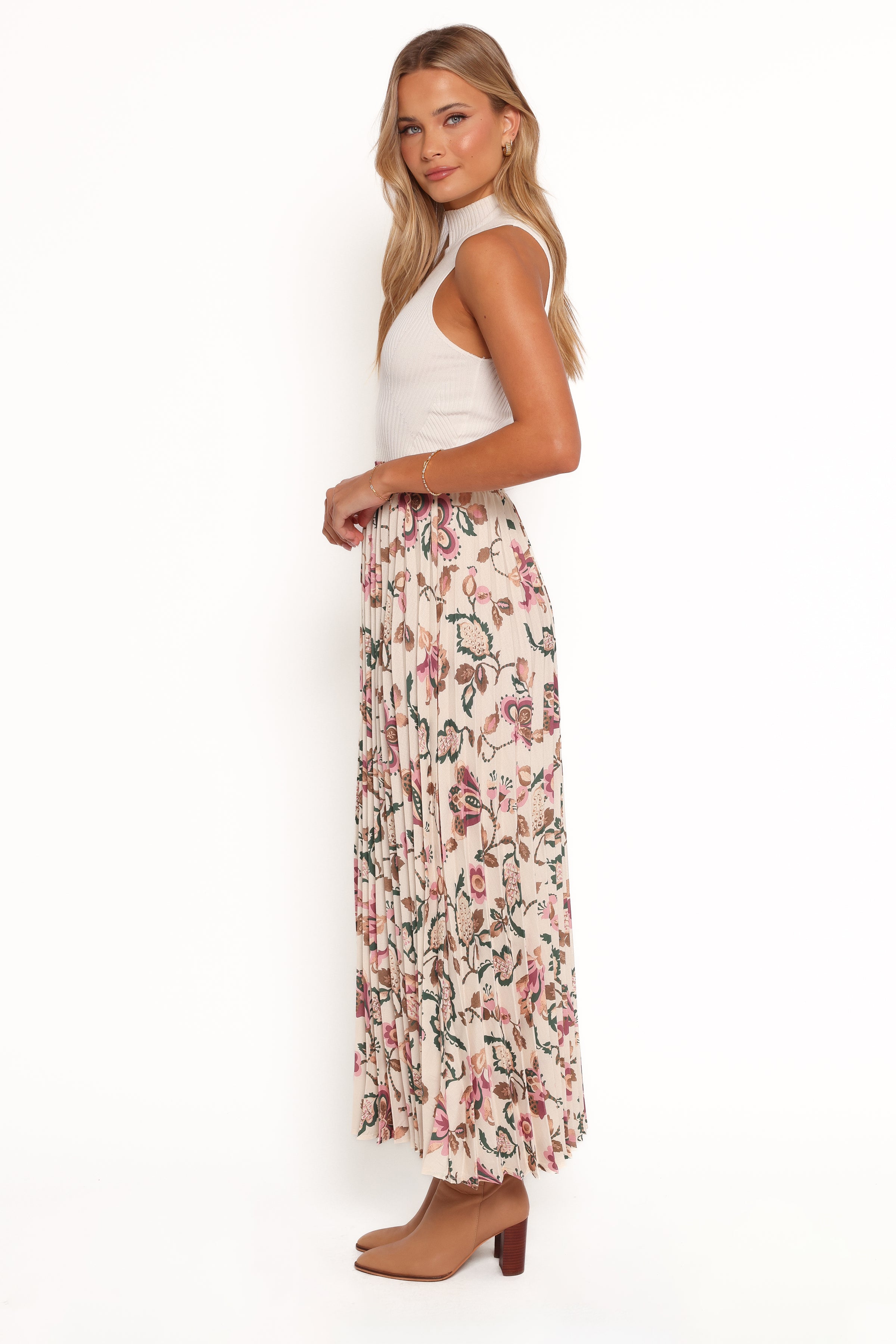 BOTTOMS Michael Pleated Midi Skirt - Paisley Floral
