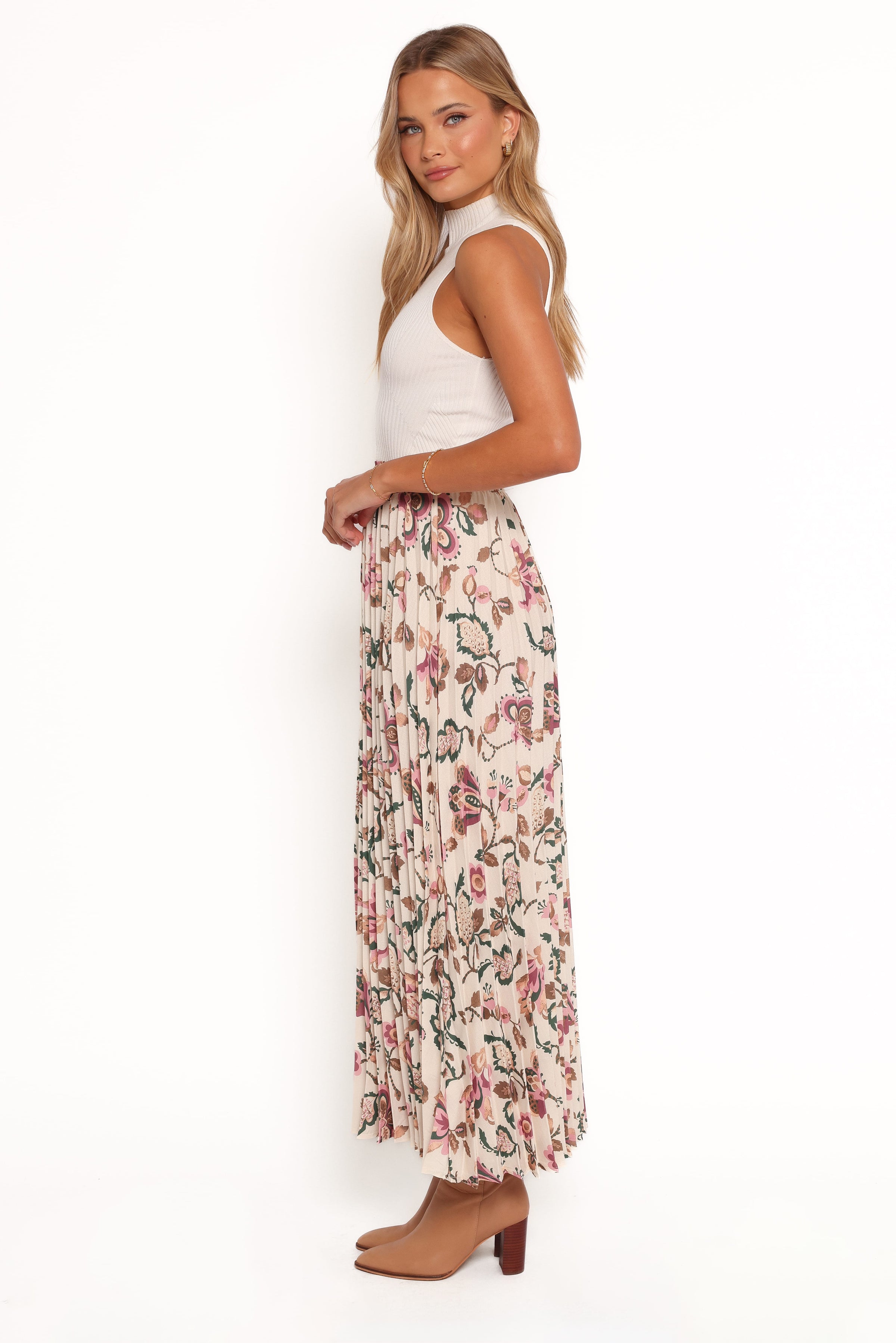 BOTTOMS Michael Pleated Midi Skirt - Paisley Floral