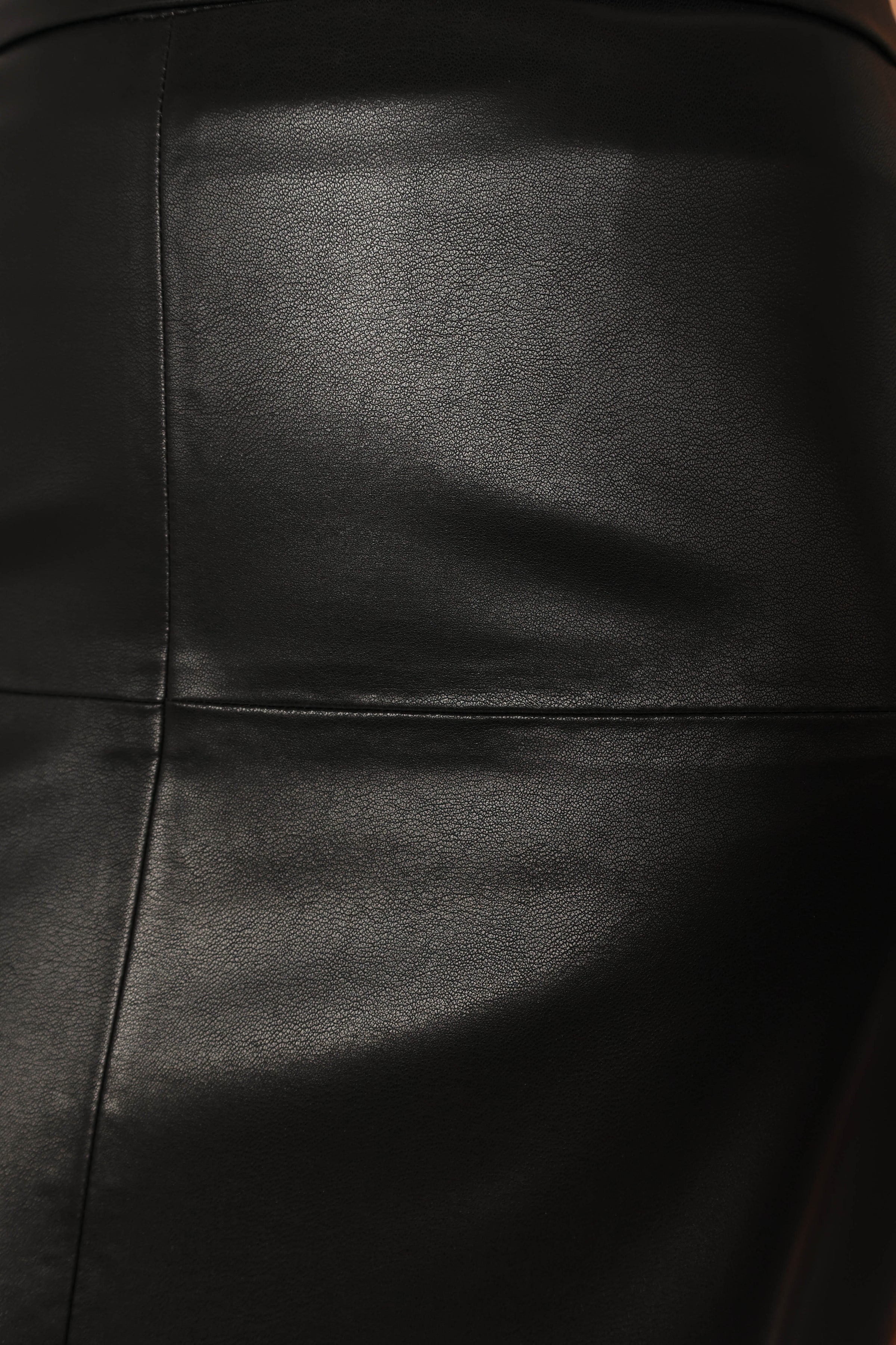 BOTTOMS @Miller Faux Leather Midi Skirt - Black