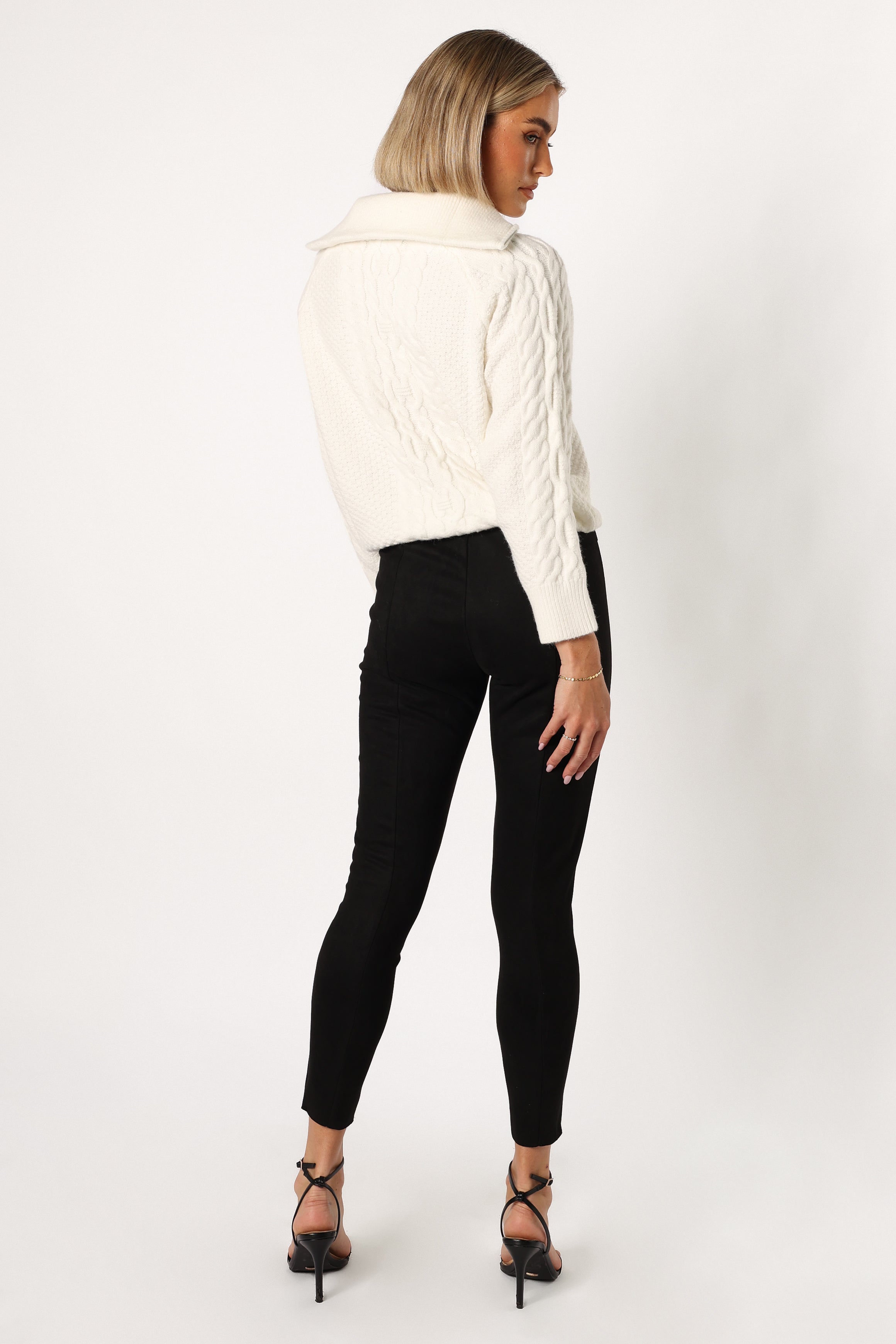 BOTTOMS @Morgan Suede Look Legging - Black
