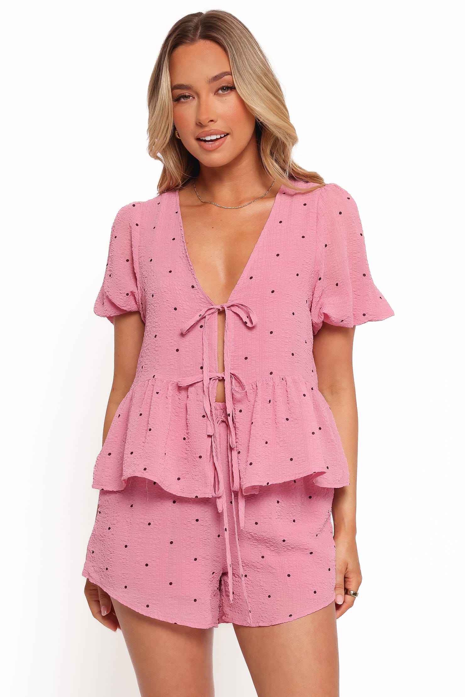 BOTTOMS Nala Shorts - Pink Polka Dot