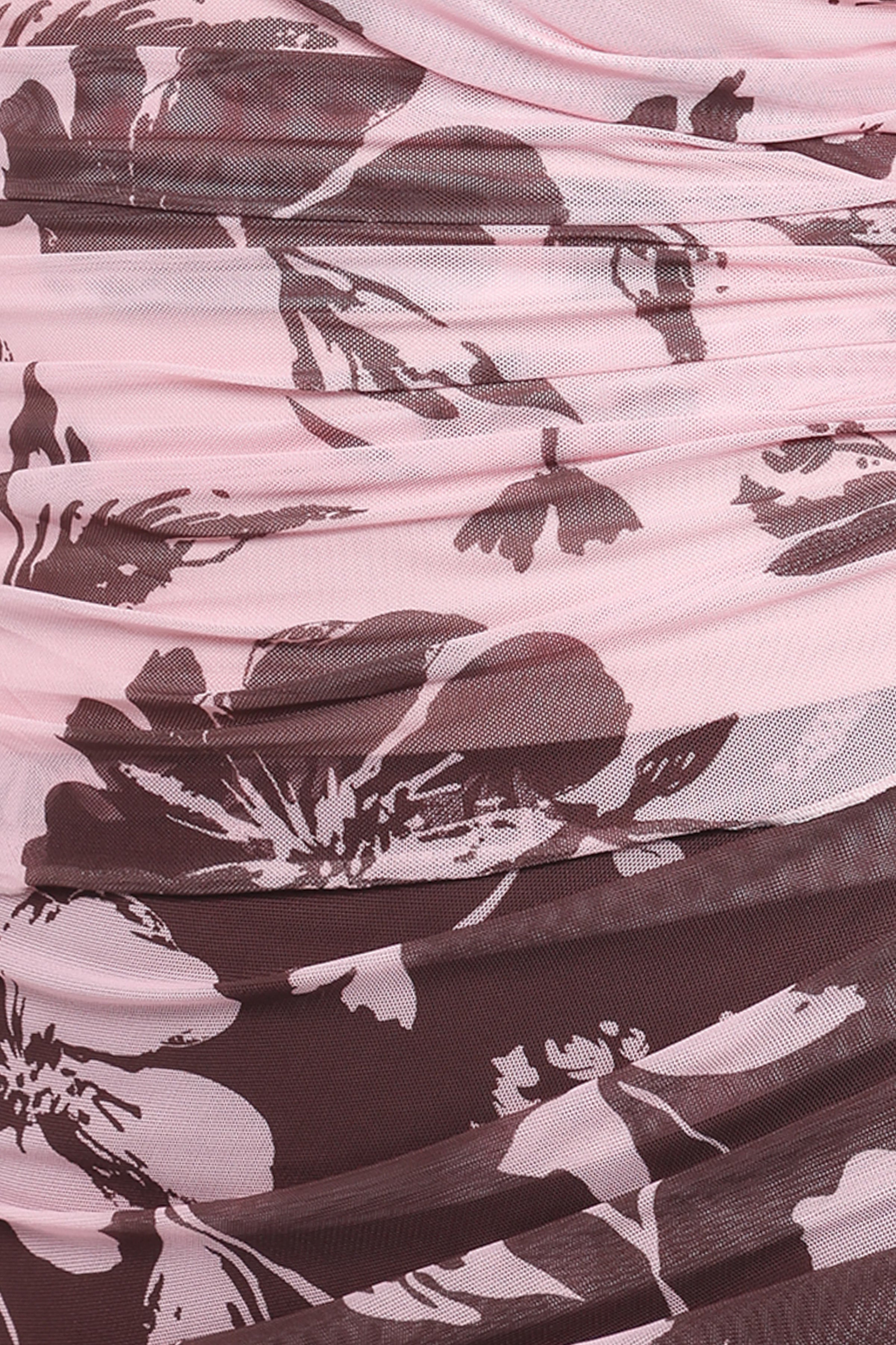 BOTTOMS Navida Mesh Midi Skirt - Pink Brown Floral