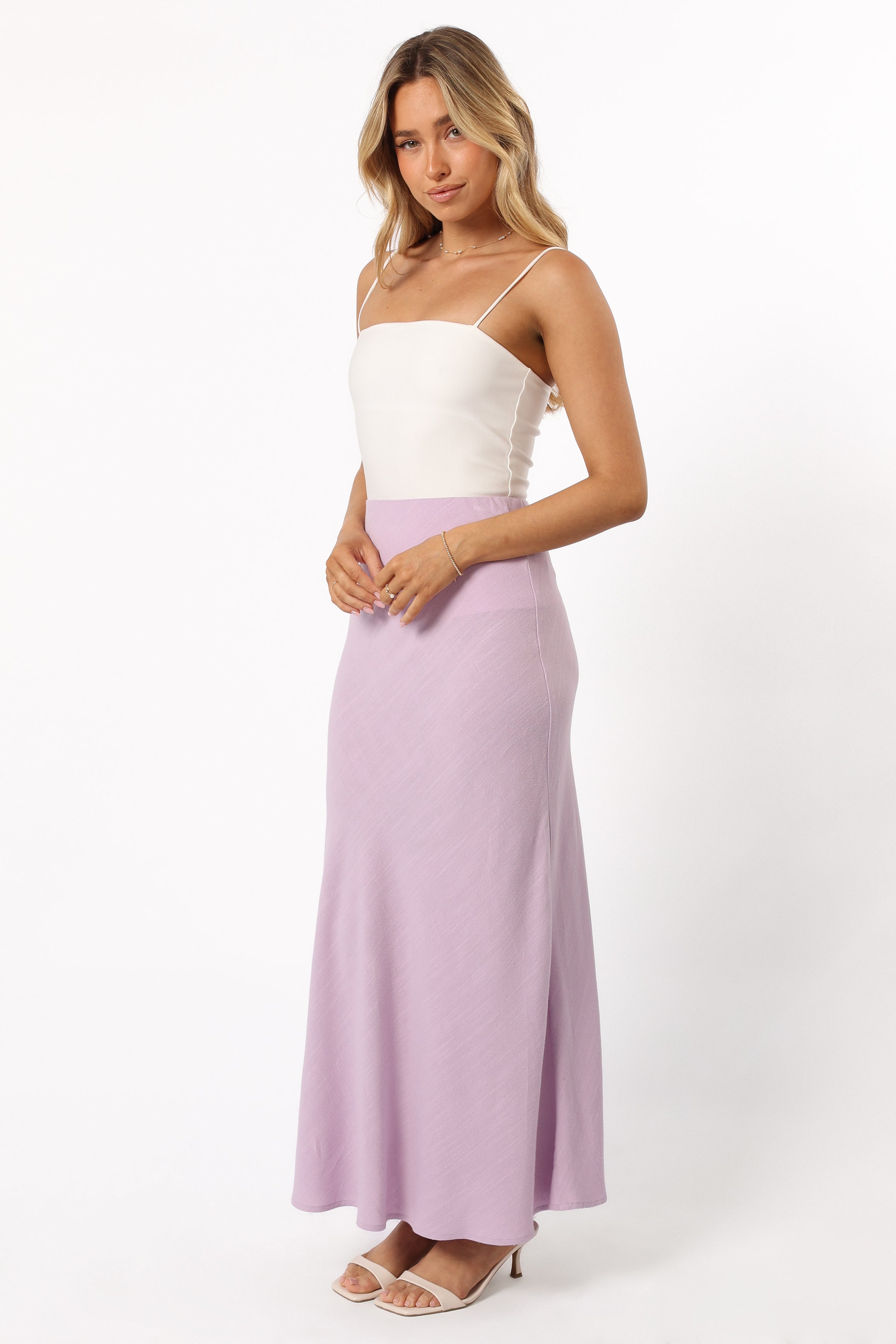 BOTTOMS @Nelle Midi Skirt - Lilac (Hold for Euro Summer)