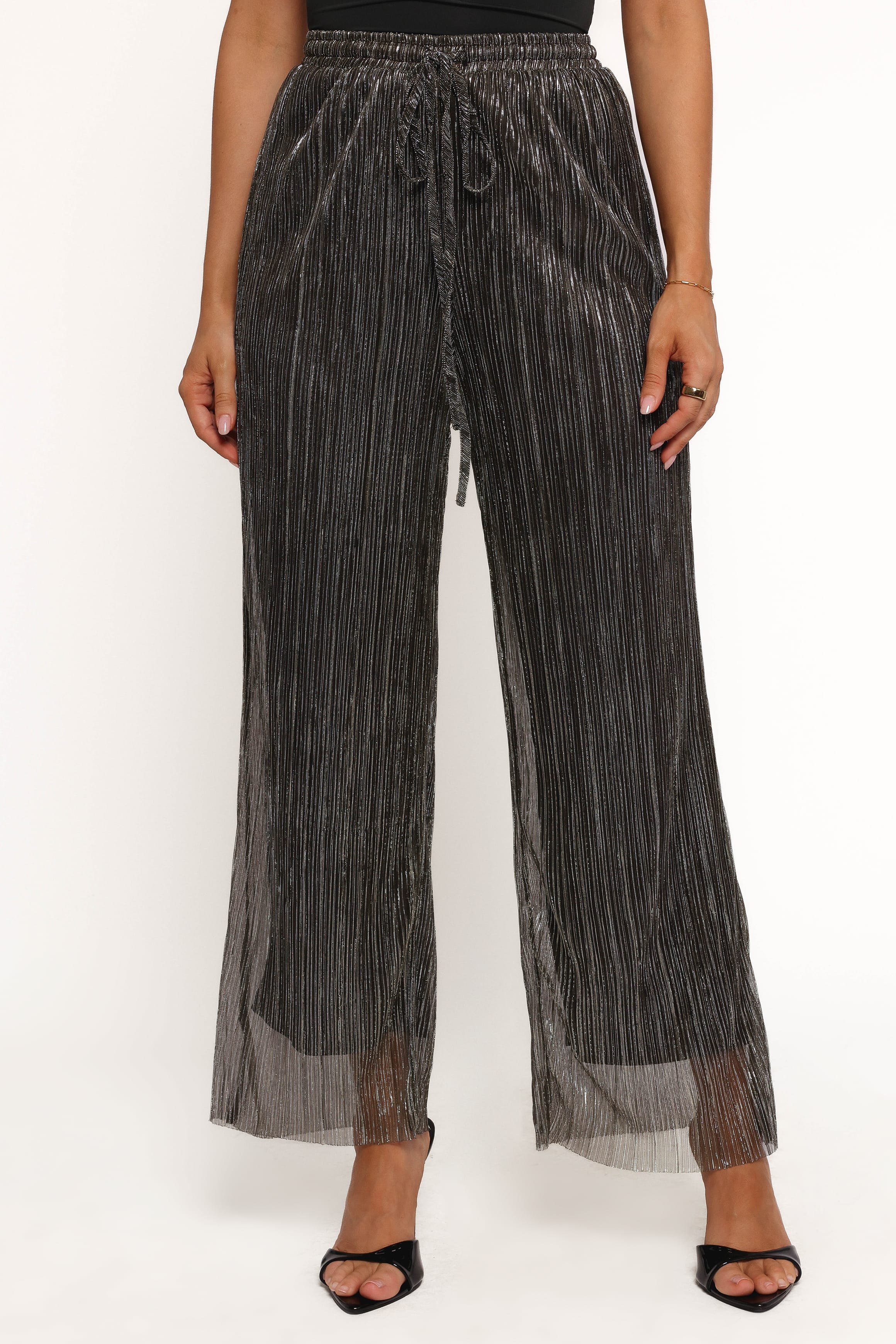 BOTTOMS Nila Sheer Pant - Black Gold