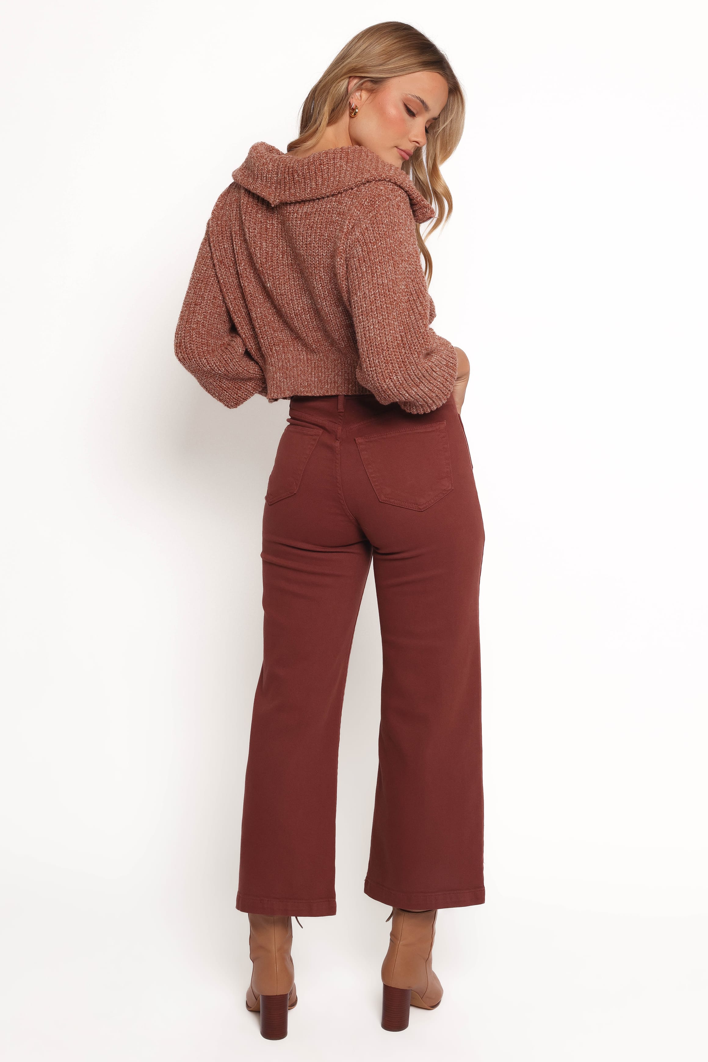 BOTTOMS Noah High Rise Wide Leg Jean - Bronze