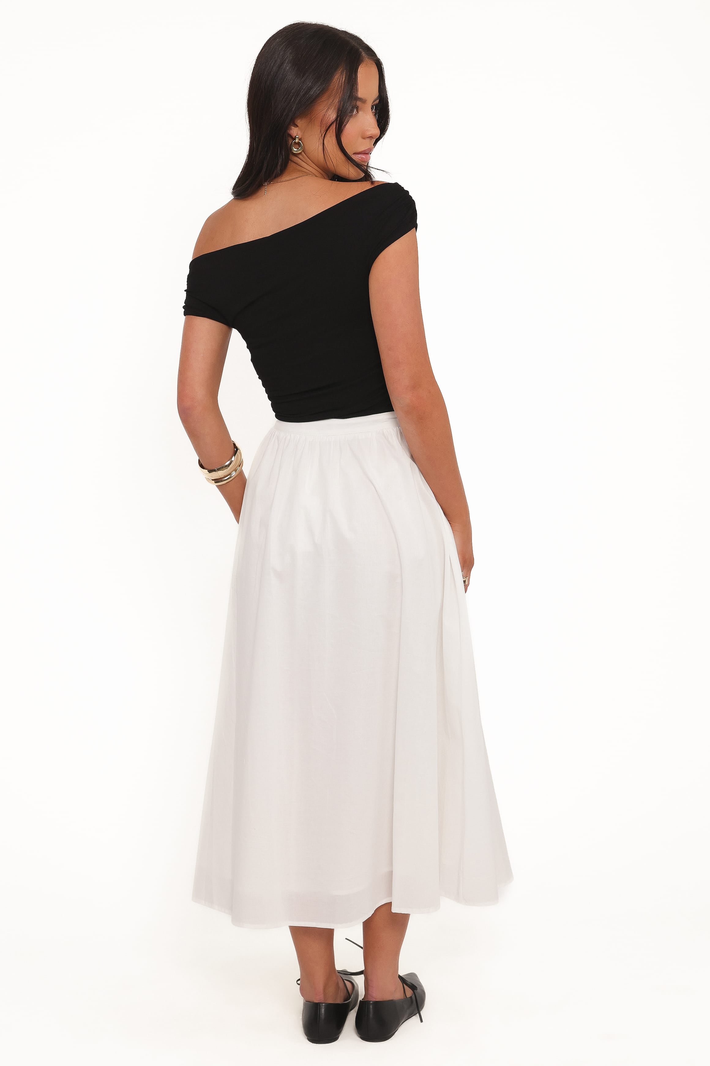 BOTTOMS Oakley Midi Skirt - White