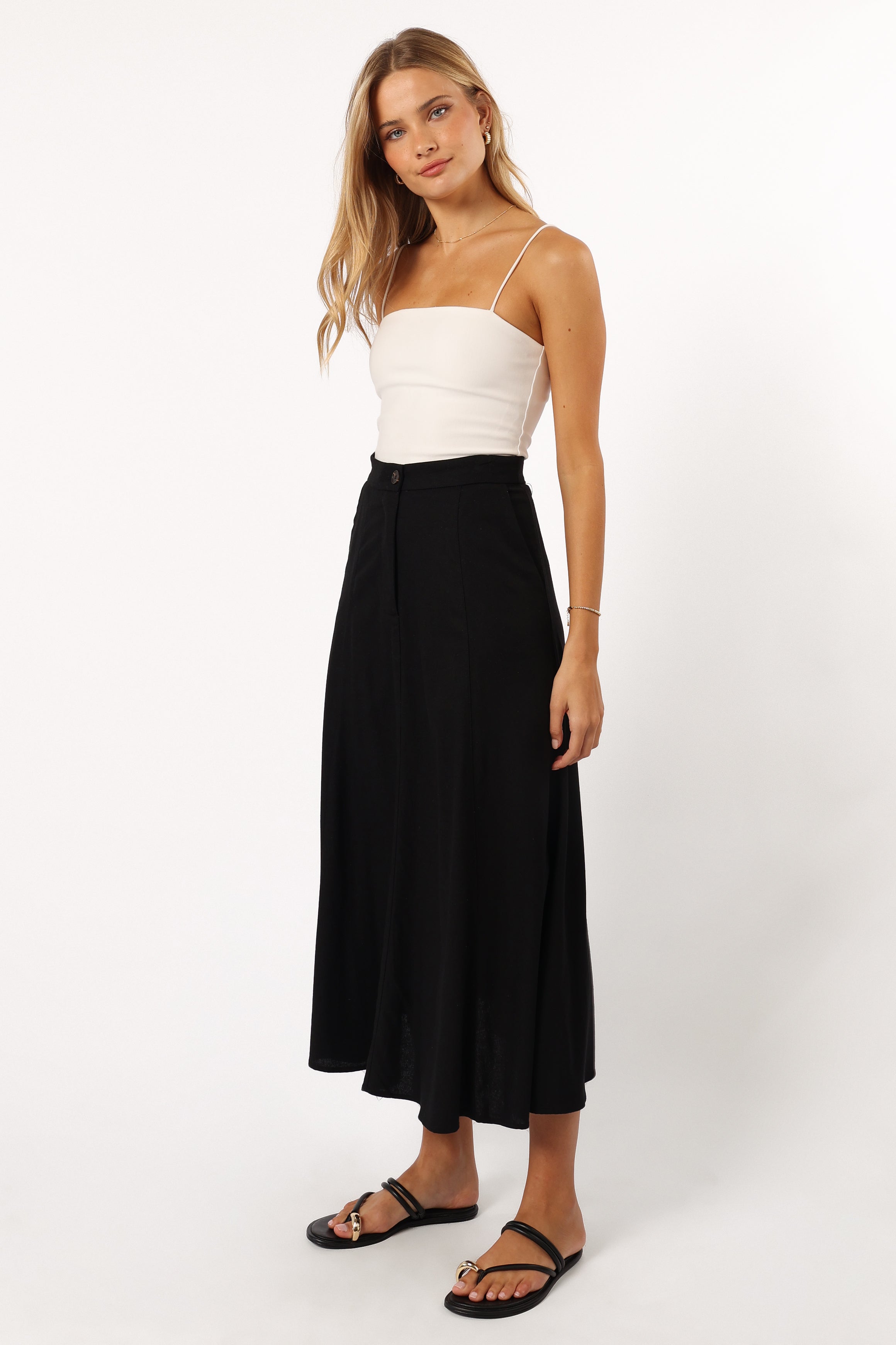 BOTTOMS @Odetta Maxi Skirt - Black (Hold for Euro Summer)