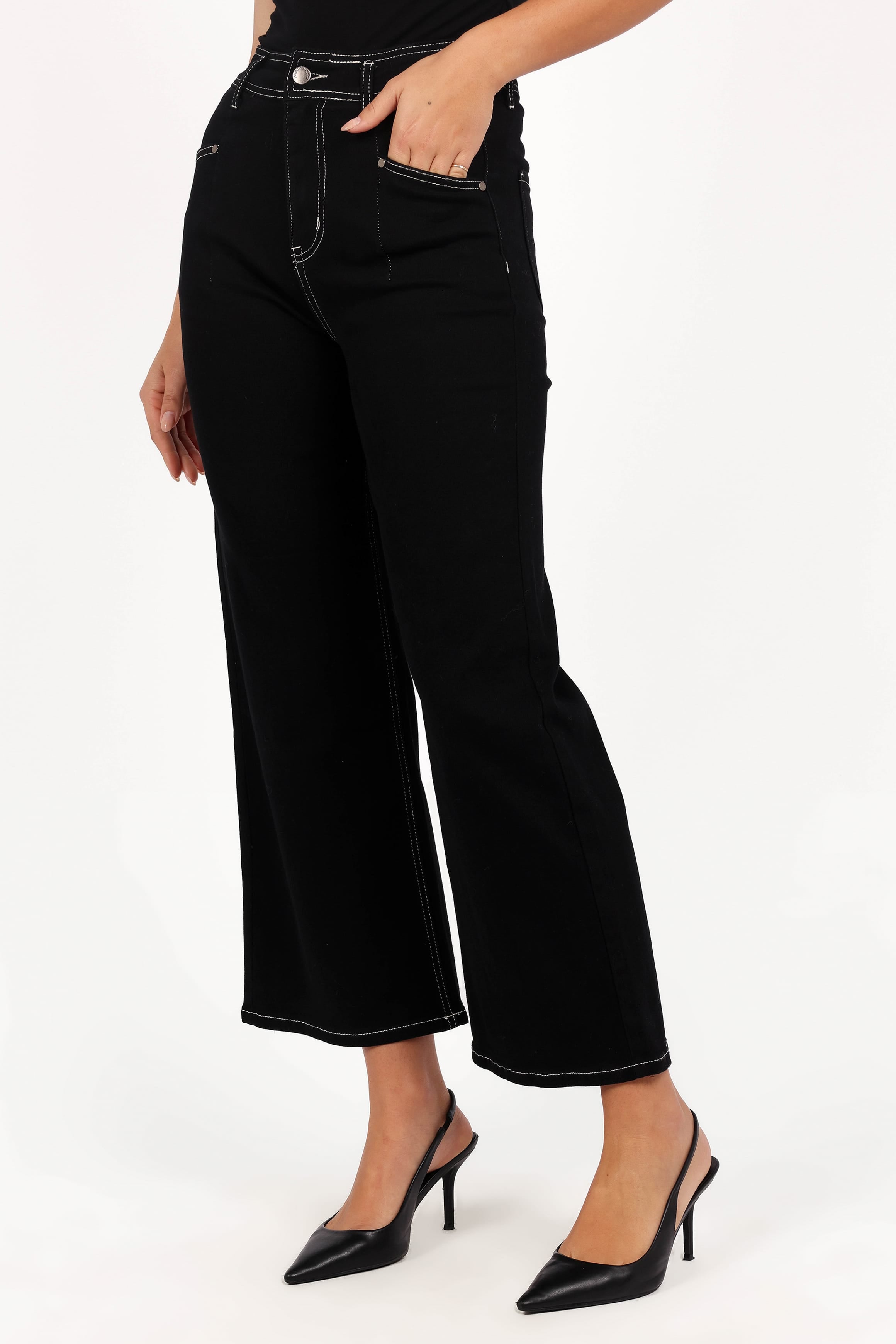 BOTTOMS Parson Wide Leg Pant - Black