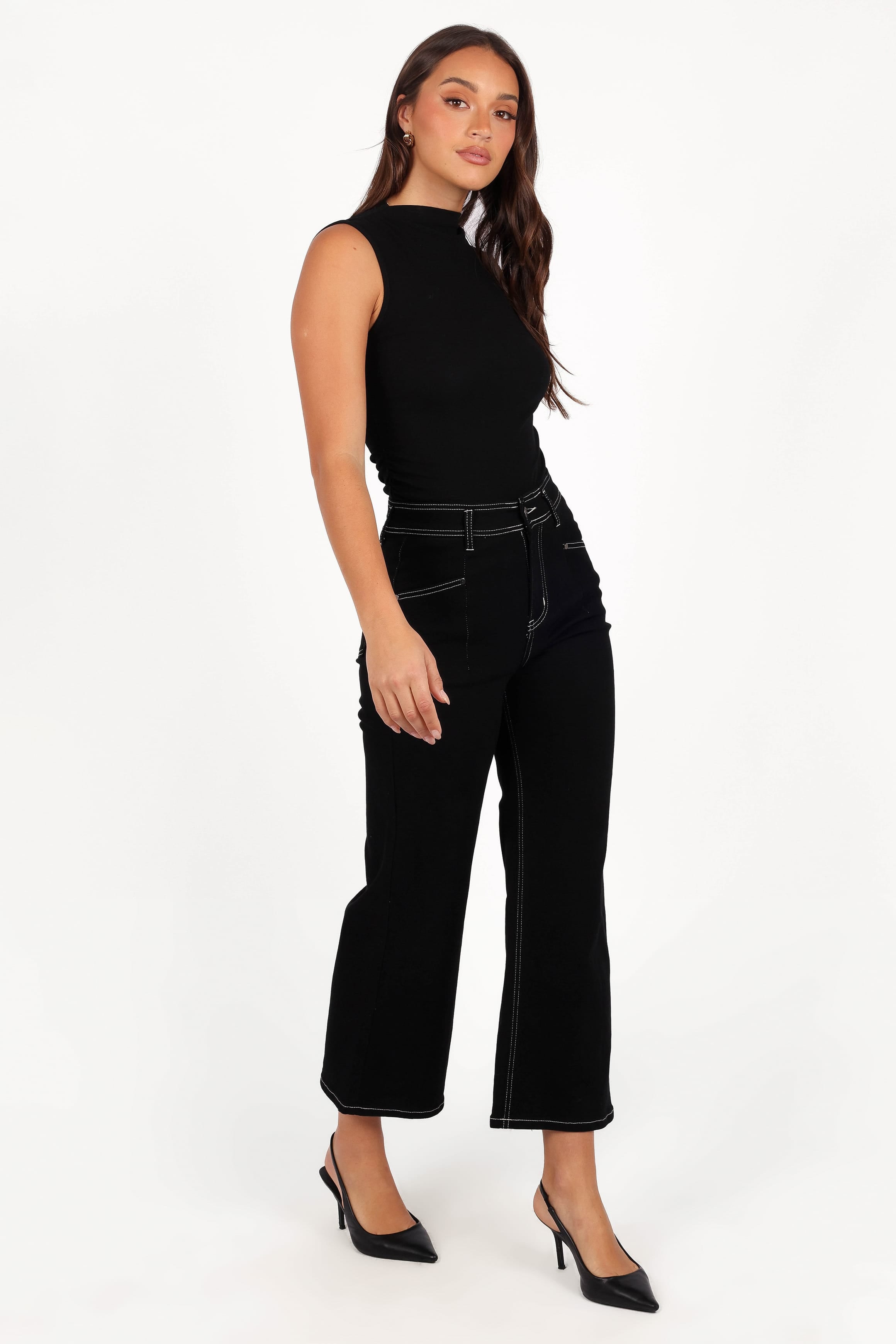 BOTTOMS Parson Wide Leg Pant - Black