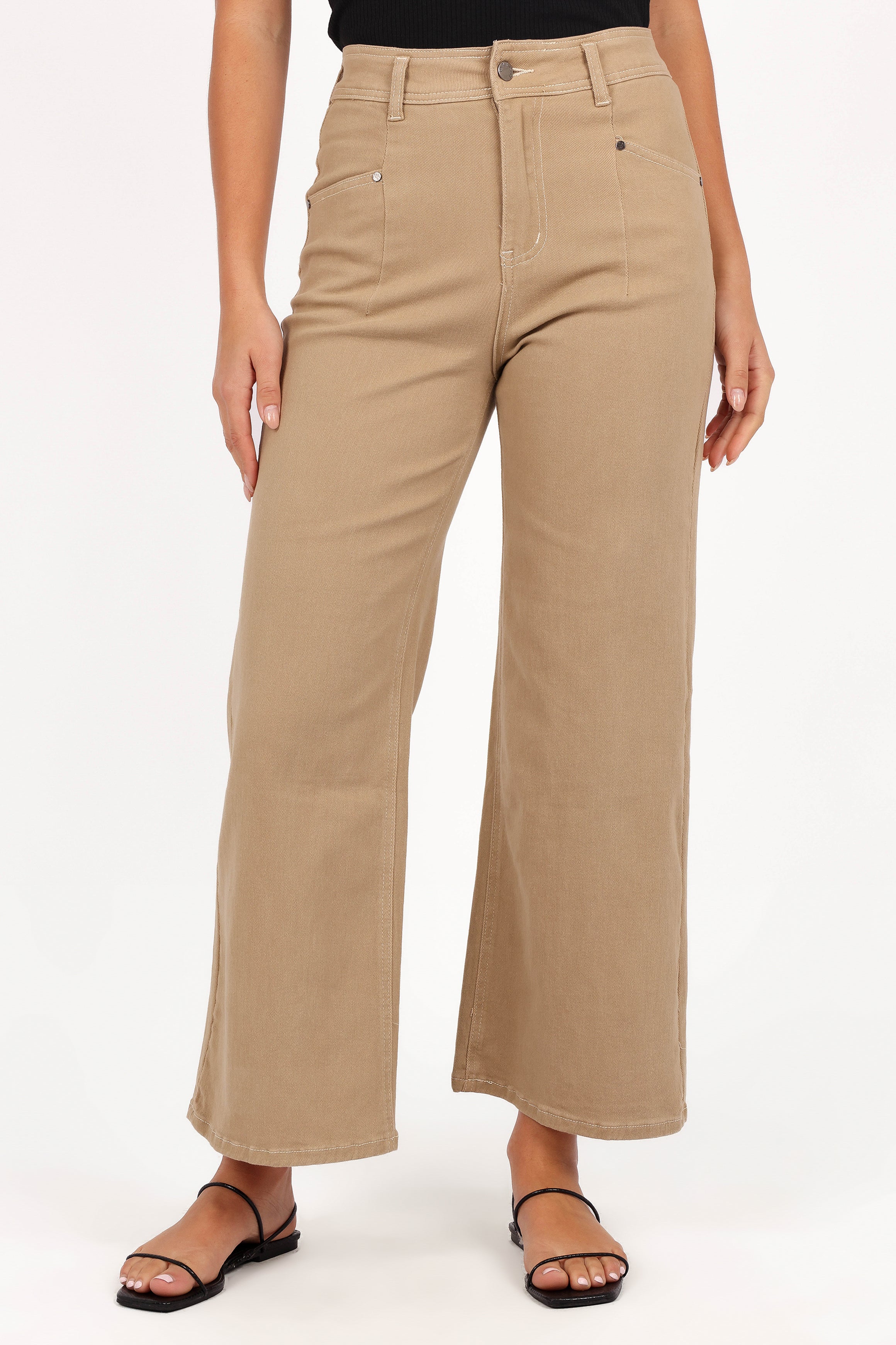 BOTTOMS Parson Wide Leg Pant - Taupe