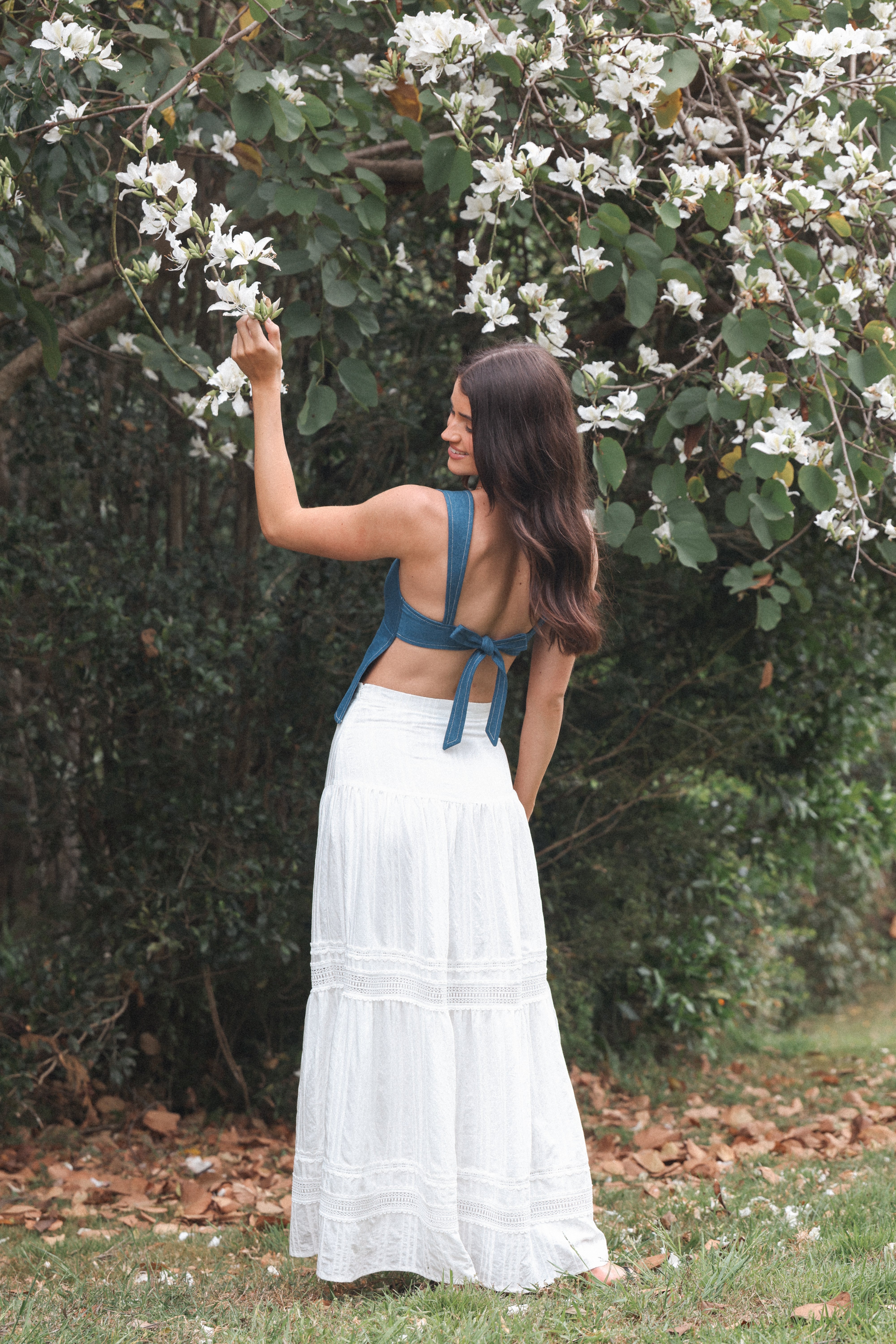 BOTTOMS Peony Maxi Skirt - White
