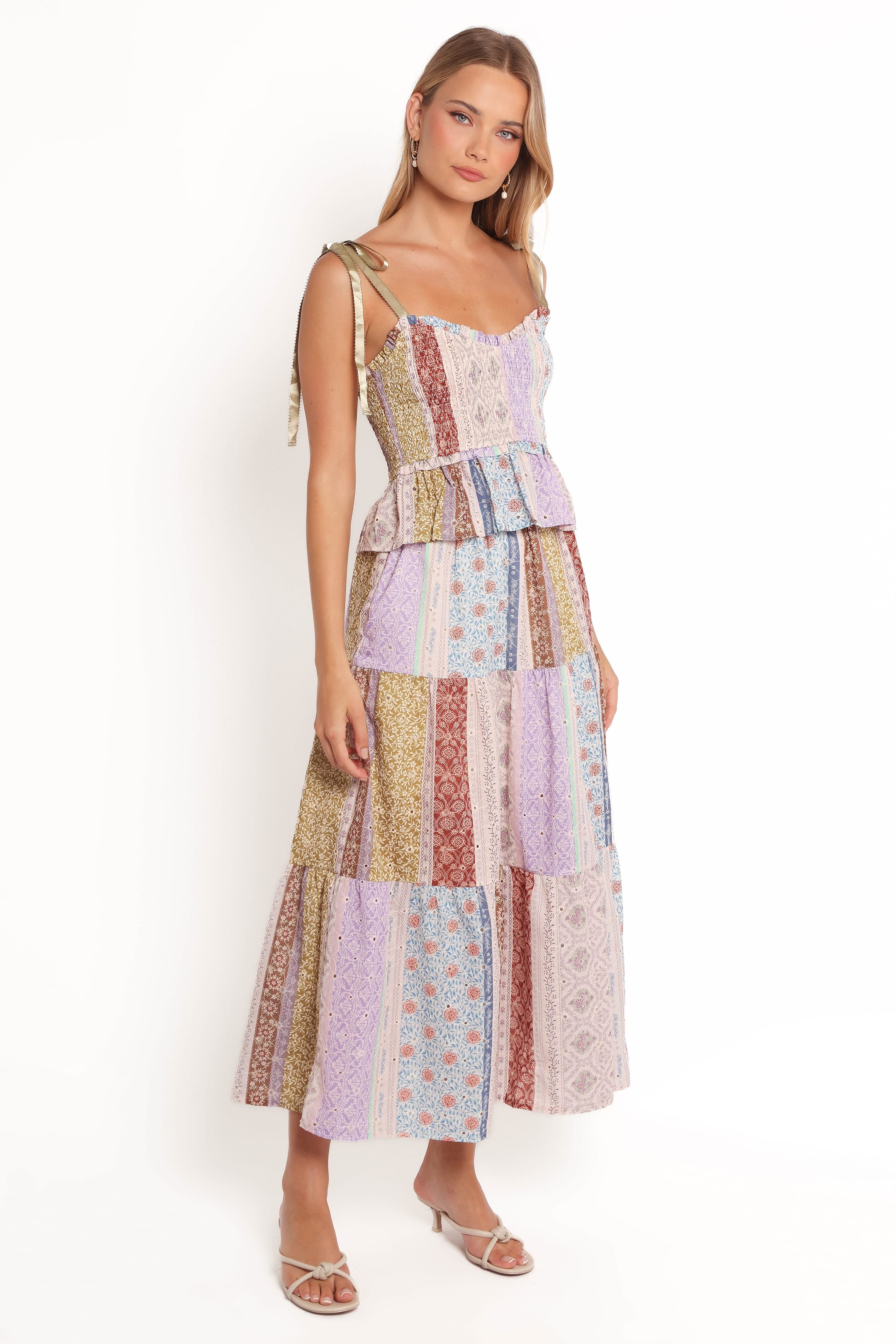 BOTTOMS Petai Patchwork Maxi Skirt - Botanic Multi
