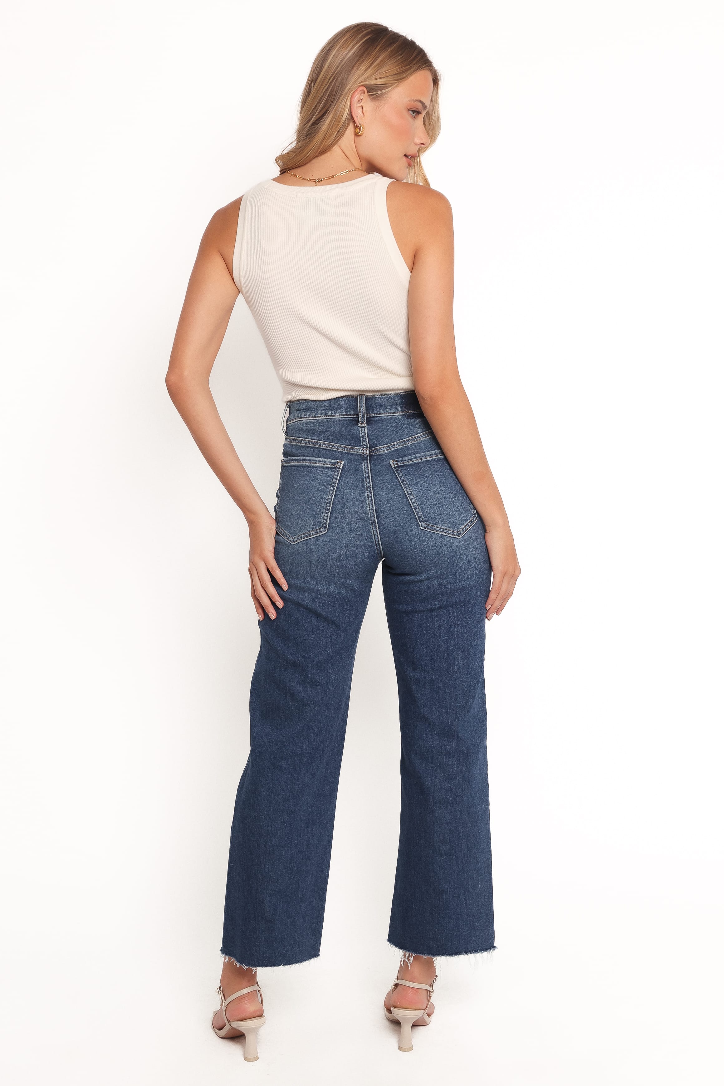 BOTTOMS Pleaser Wide Leg Crop Jean - Uptown