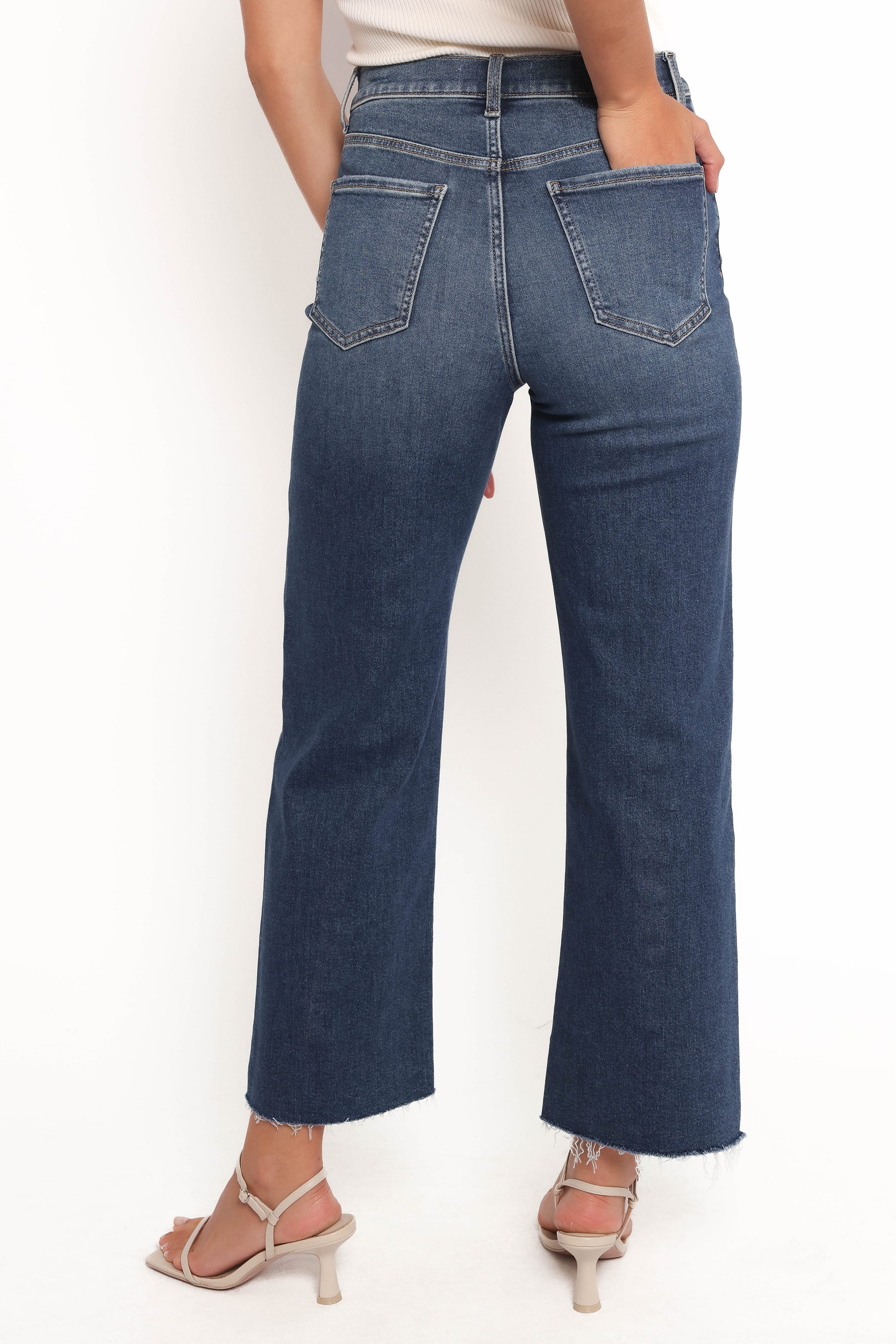 BOTTOMS Pleaser Wide Leg Crop Jean - Uptown