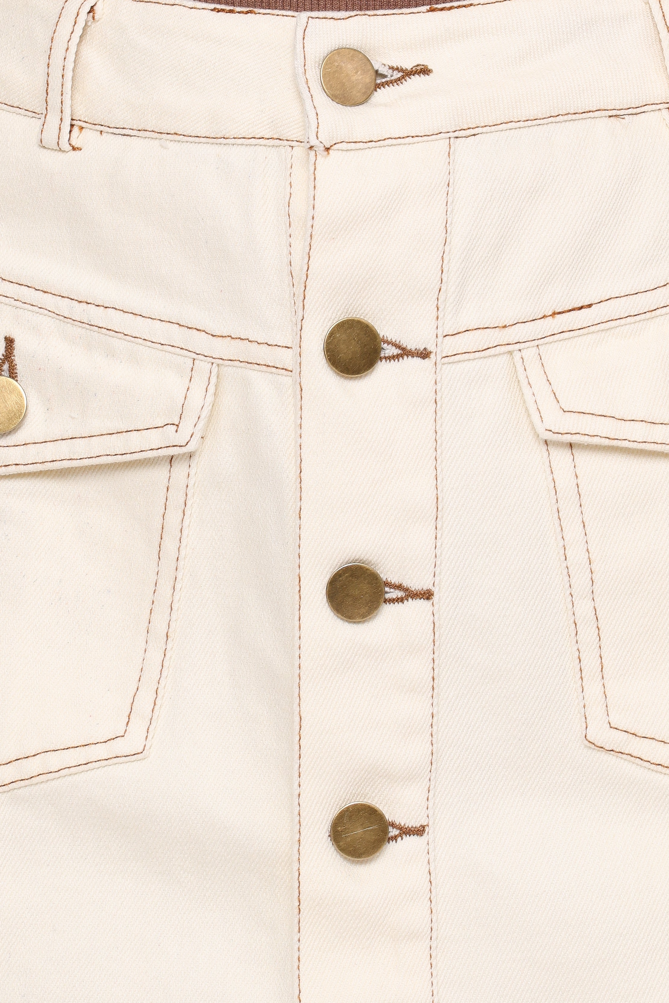 BOTTOMS Presley Denim Skort - Bone