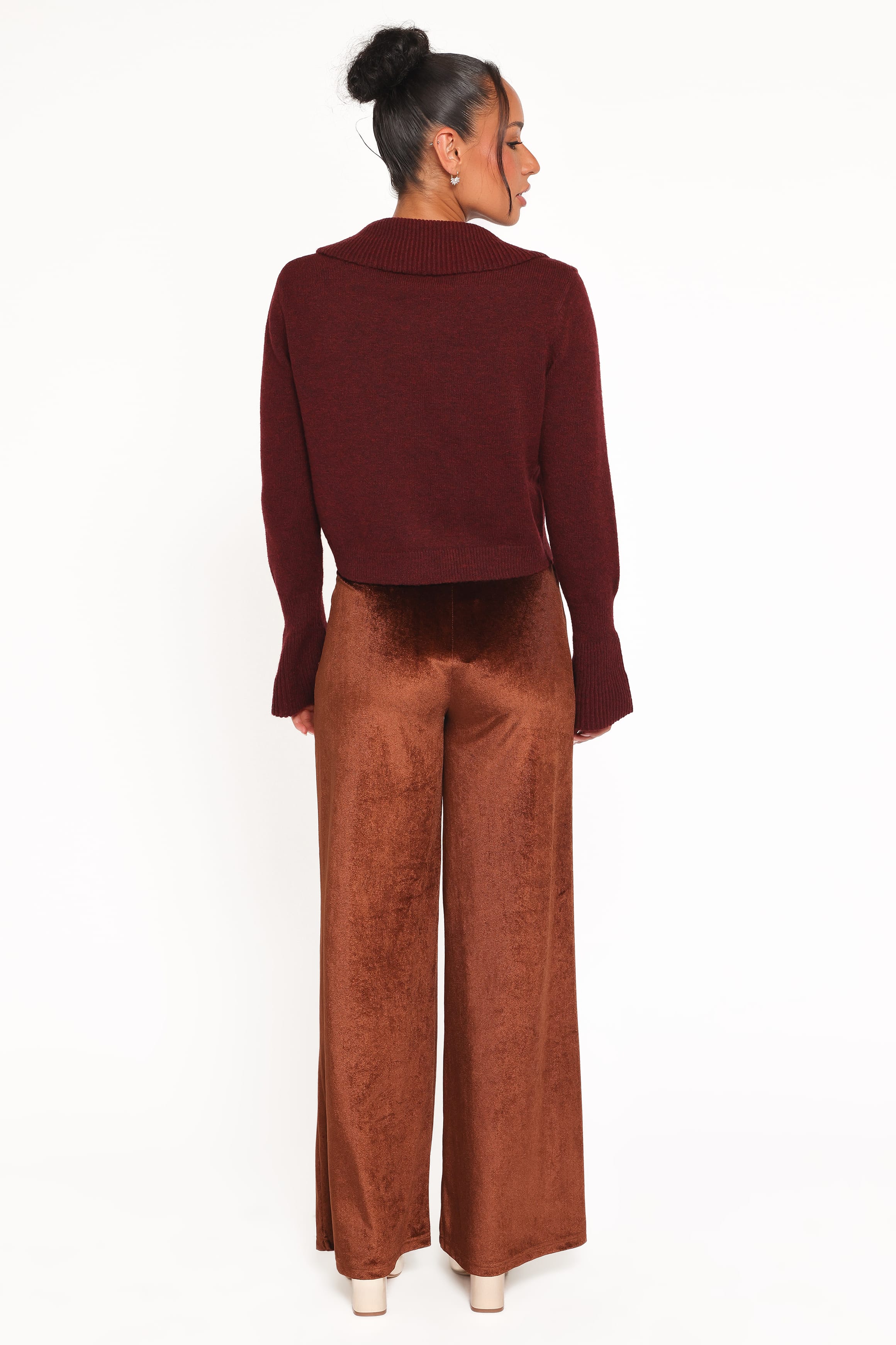 BOTTOMS Riley Stretch Velvet Pant - Chocolate