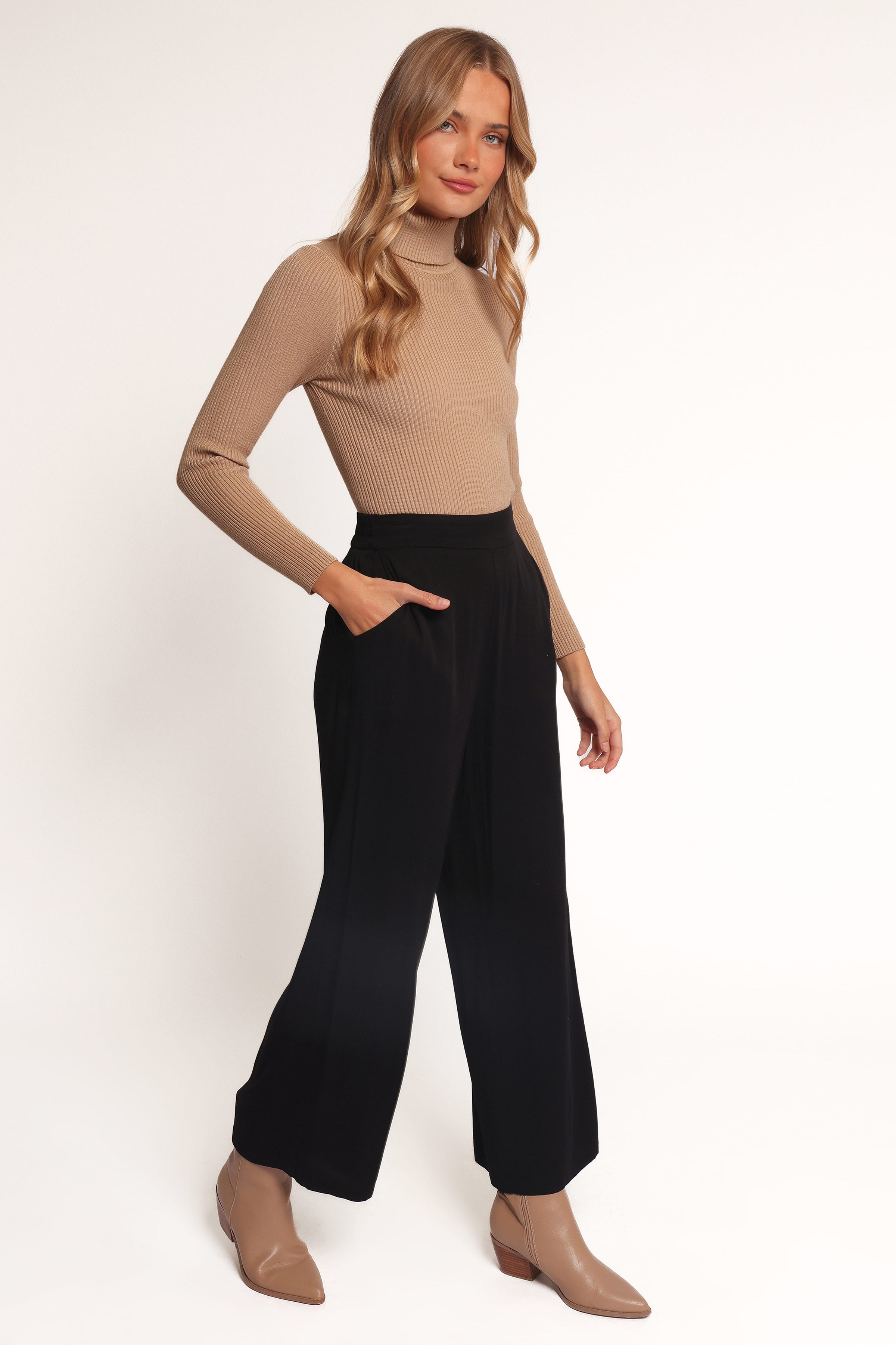 BOTTOMS Rissa Wide Leg Pant - Black