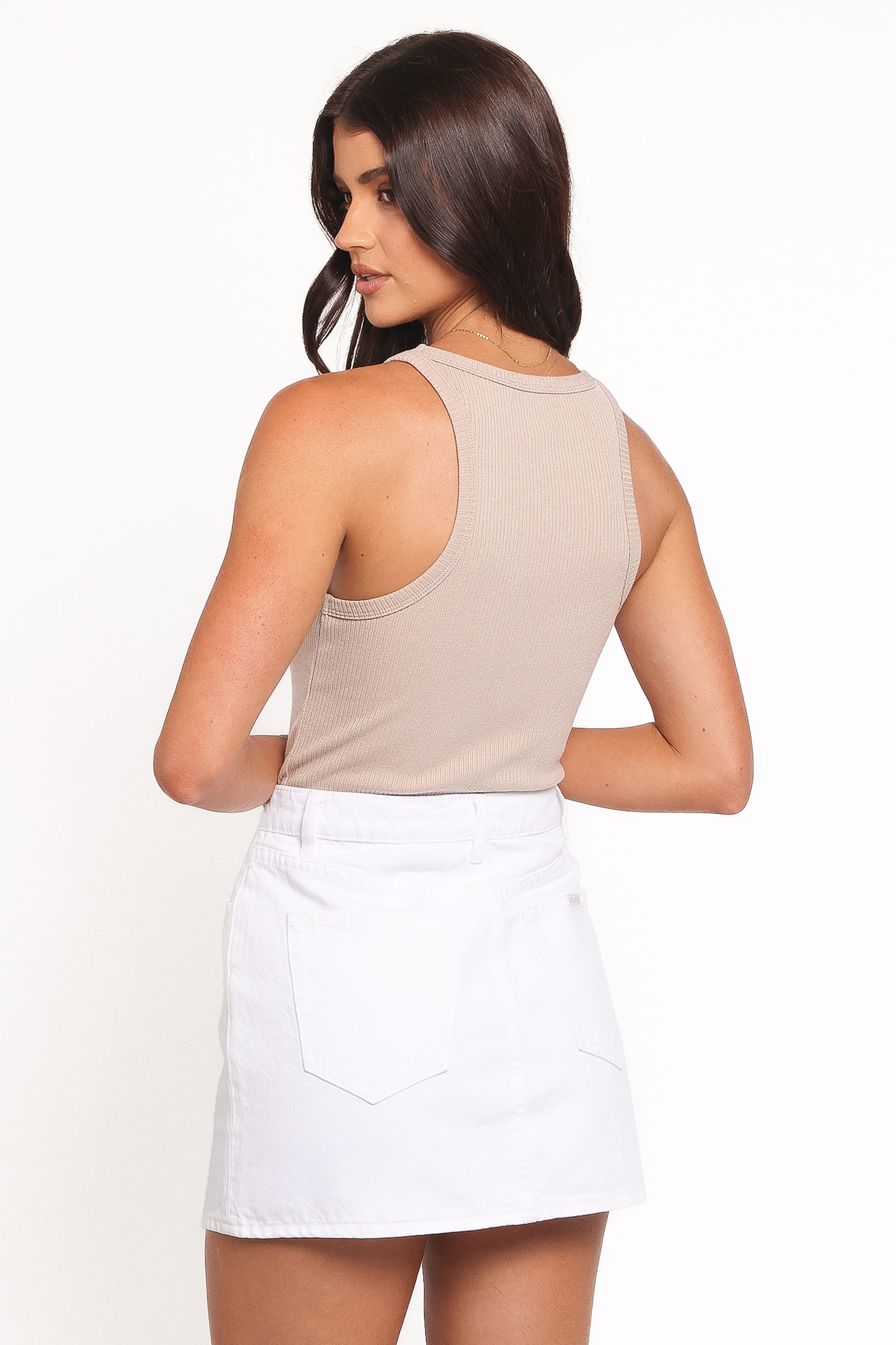 BOTTOMS Rollas 90s Relaxed Mini Skirt - White Gold