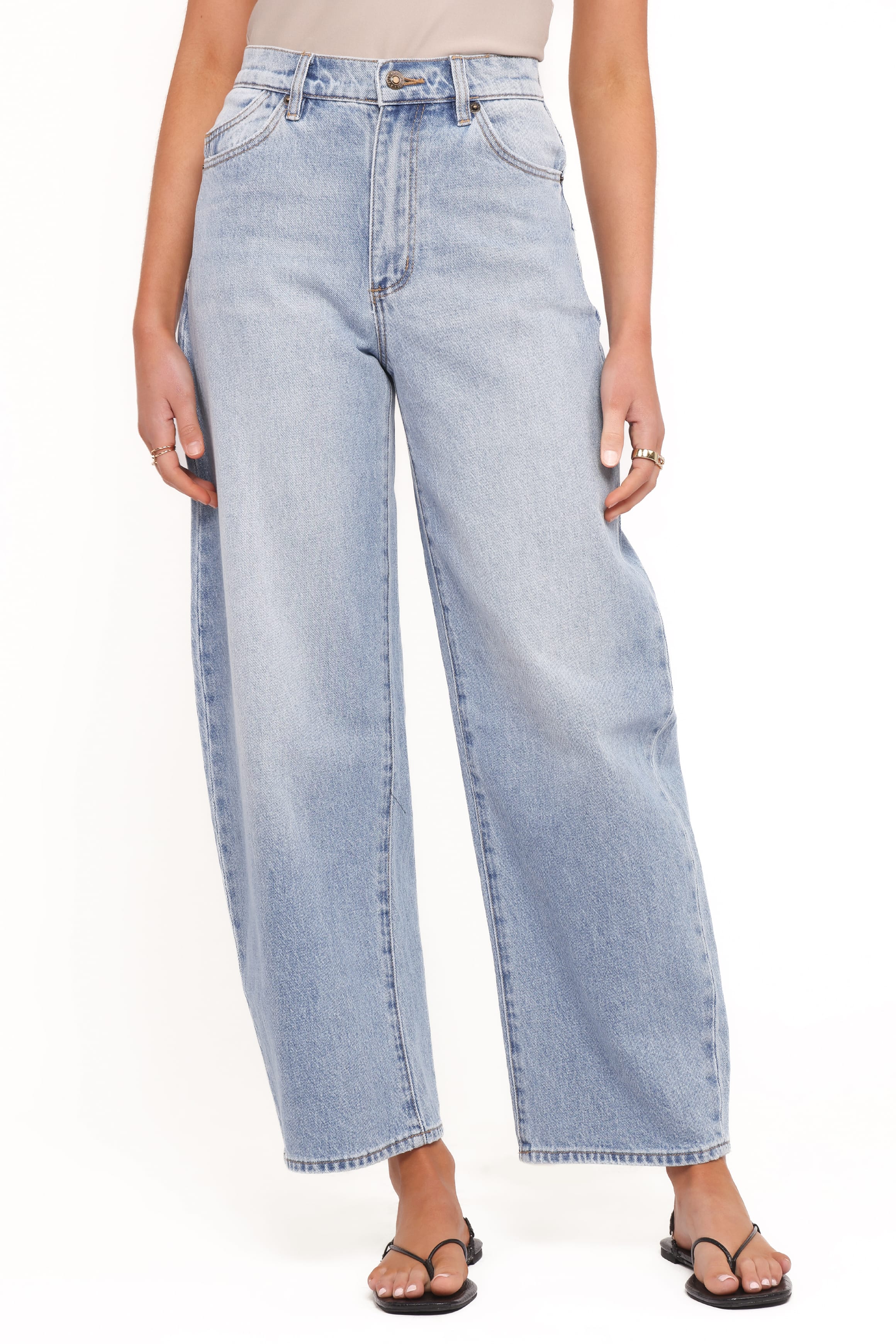 BOTTOMS Rollas Gigi Barrel Jeans - Brad Blue