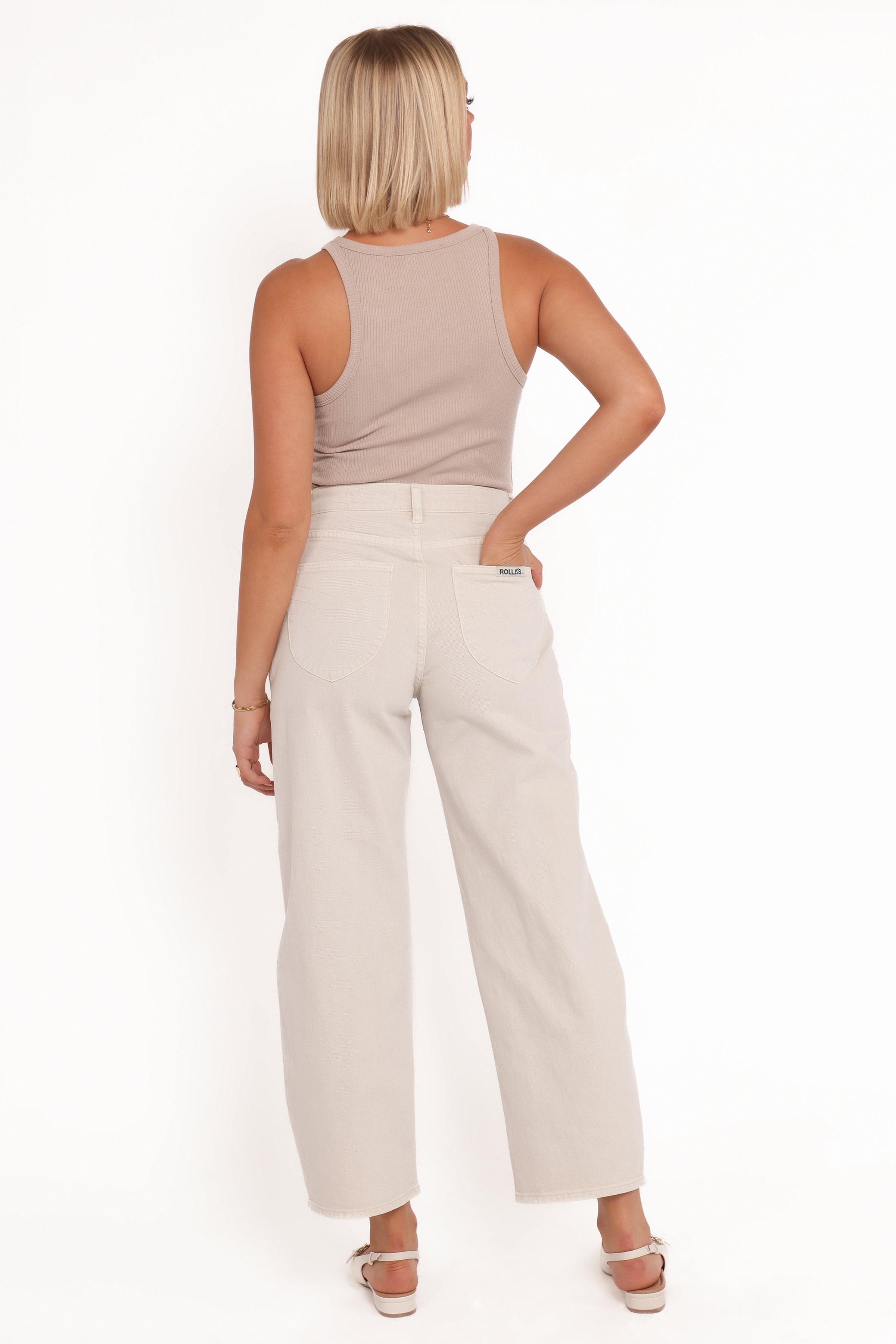 BOTTOMS Rollas Gigi Barrel Jeans - Salt
