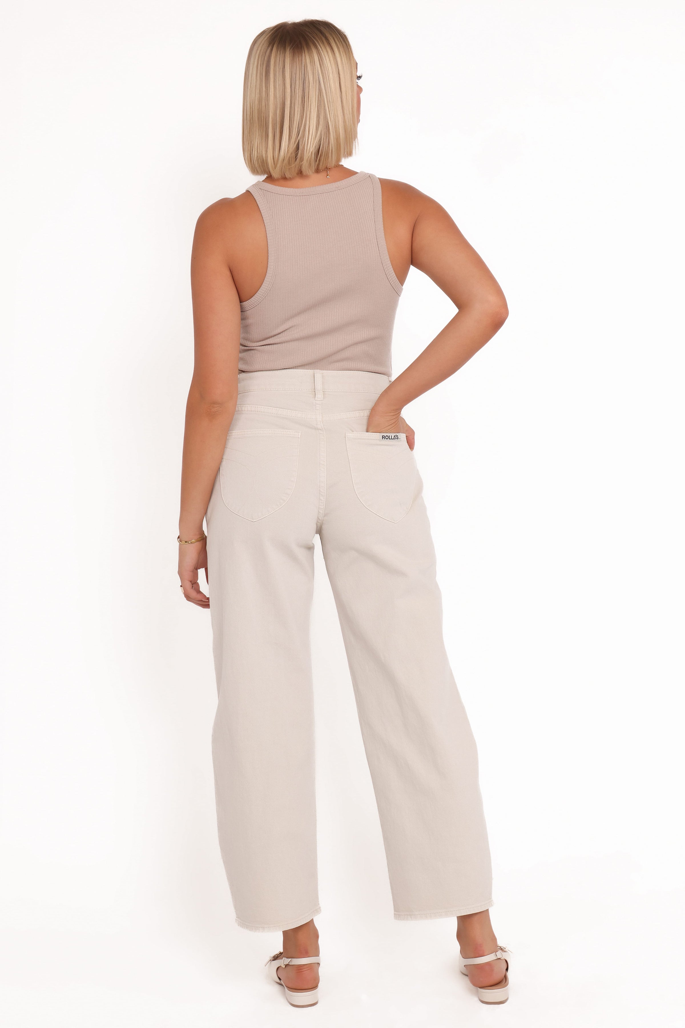 BOTTOMS Rollas Gigi Barrel Jeans - Salt