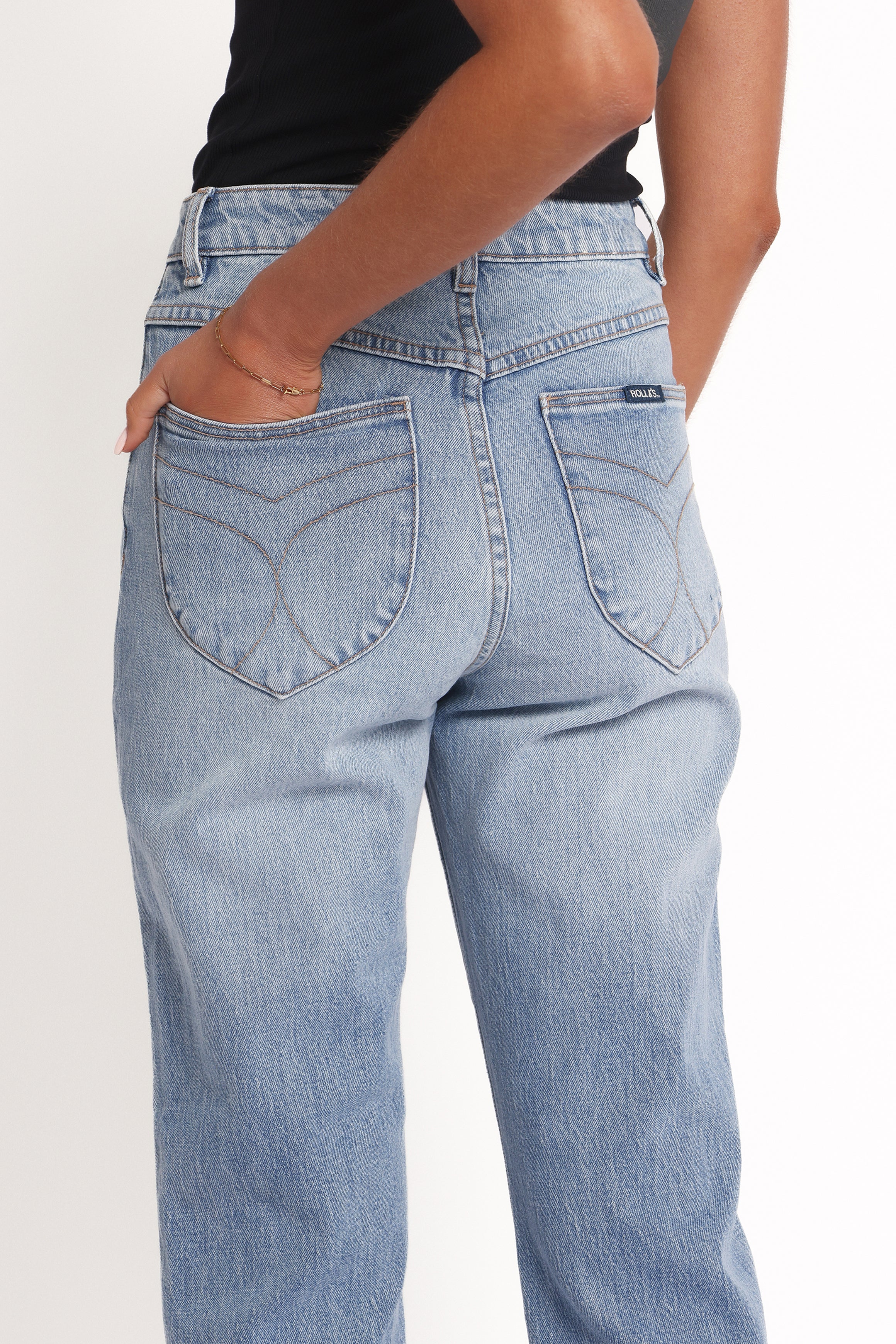 BOTTOMS Rollas Original Straight Jeans - Brad Blue