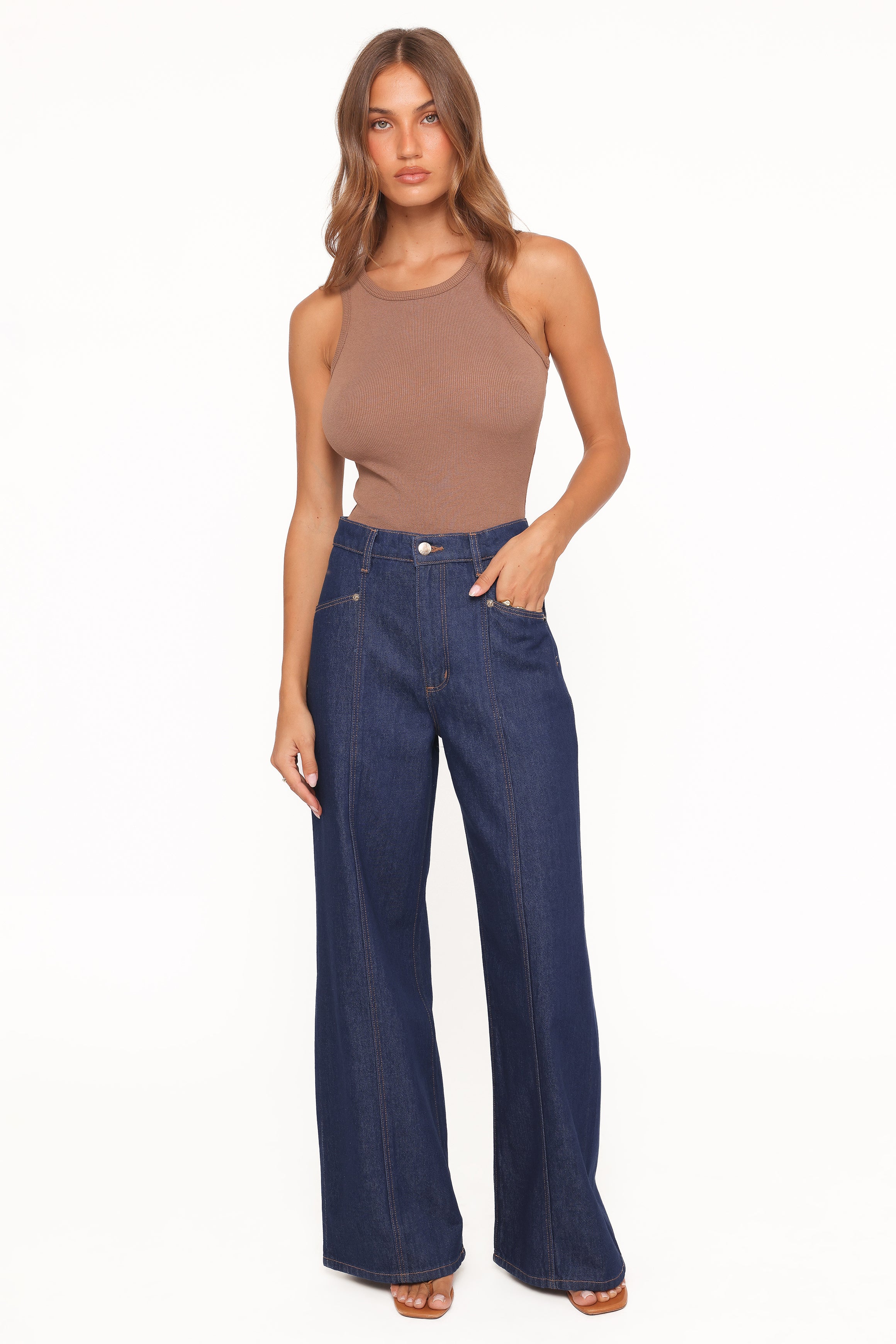 BOTTOMS Rollas Relaxed Sailor Long Deco Jeans - Soho Blue