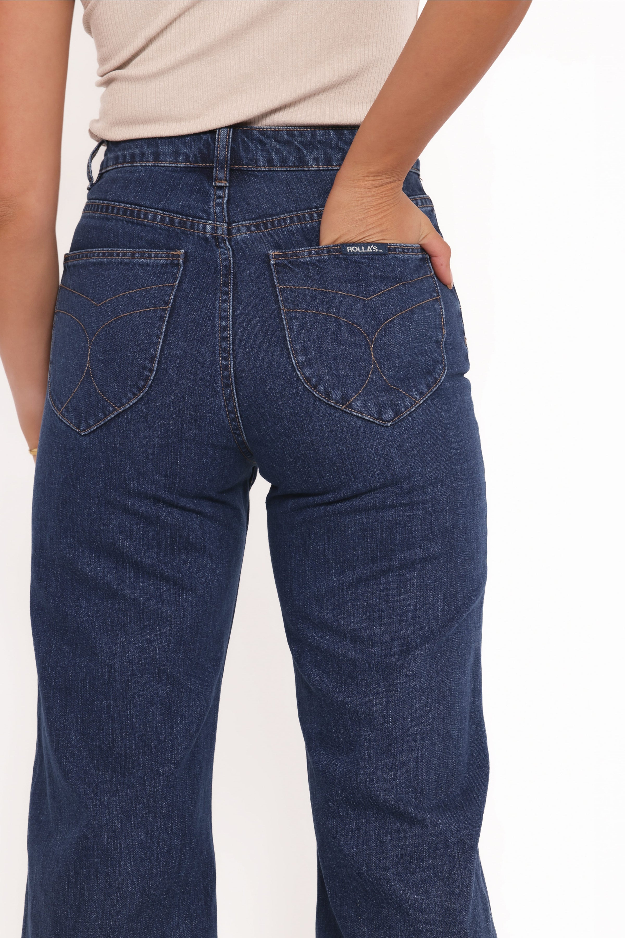 BOTTOMS Rollas Sailor Scoop Jeans - Pacific Blue