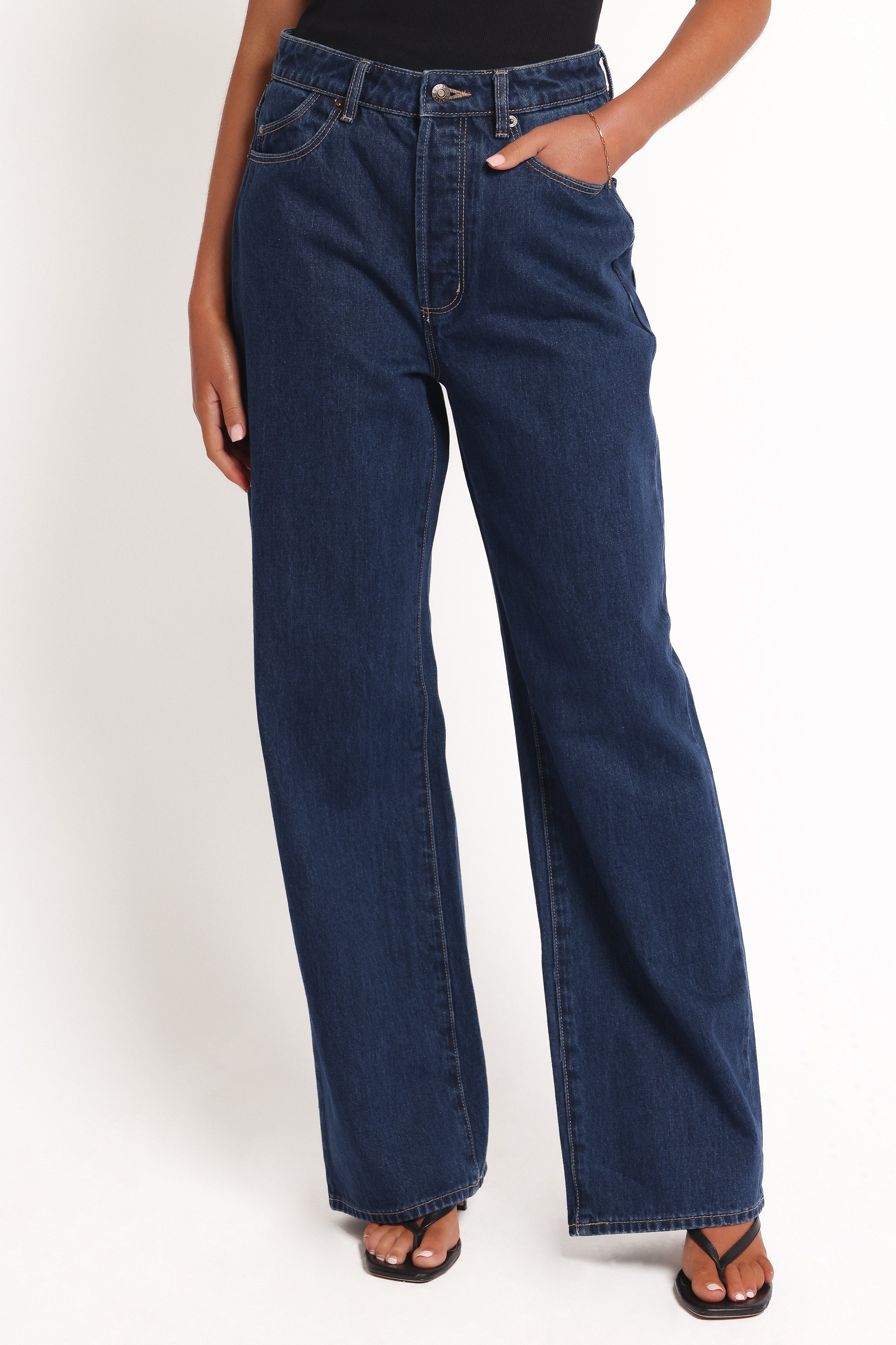 BOTTOMS Rollas Stevie Relaxed Jeans - Deep Blue