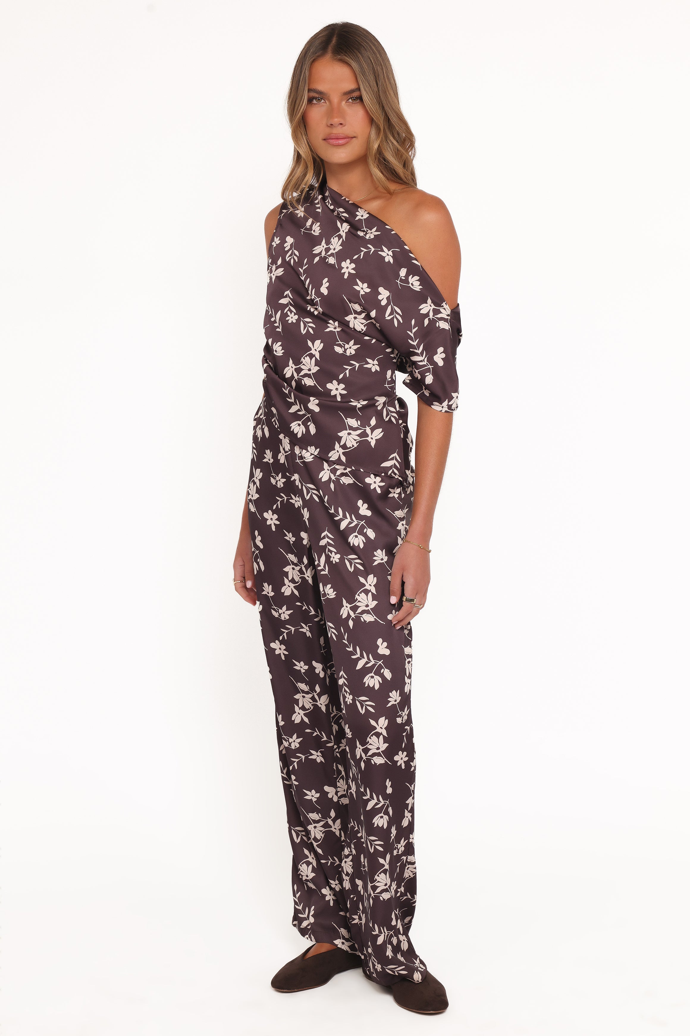 BOTTOMS Romola Pant - Brown Cream Floral