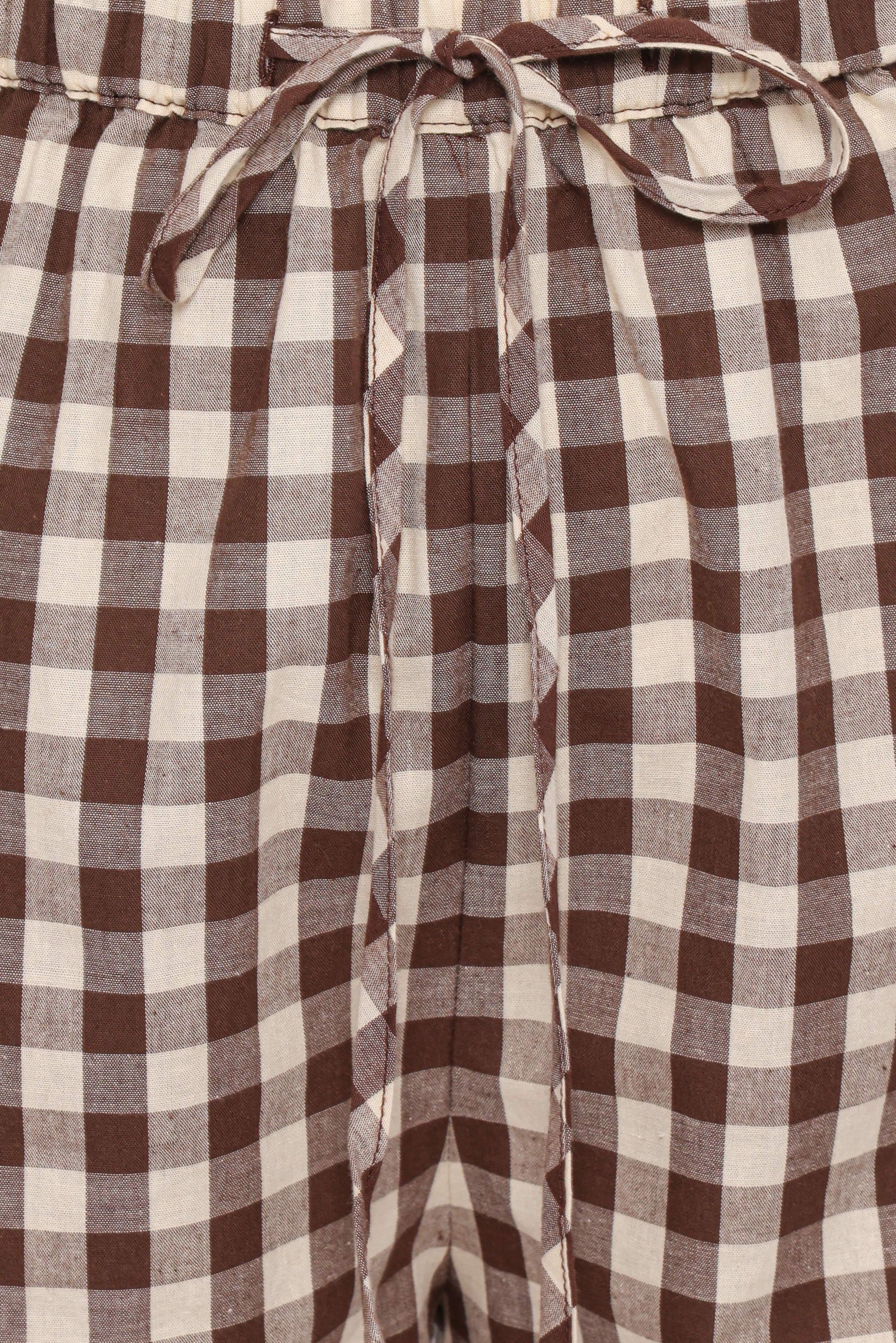 BOTTOMS Rory Shorts - Brown Gingham