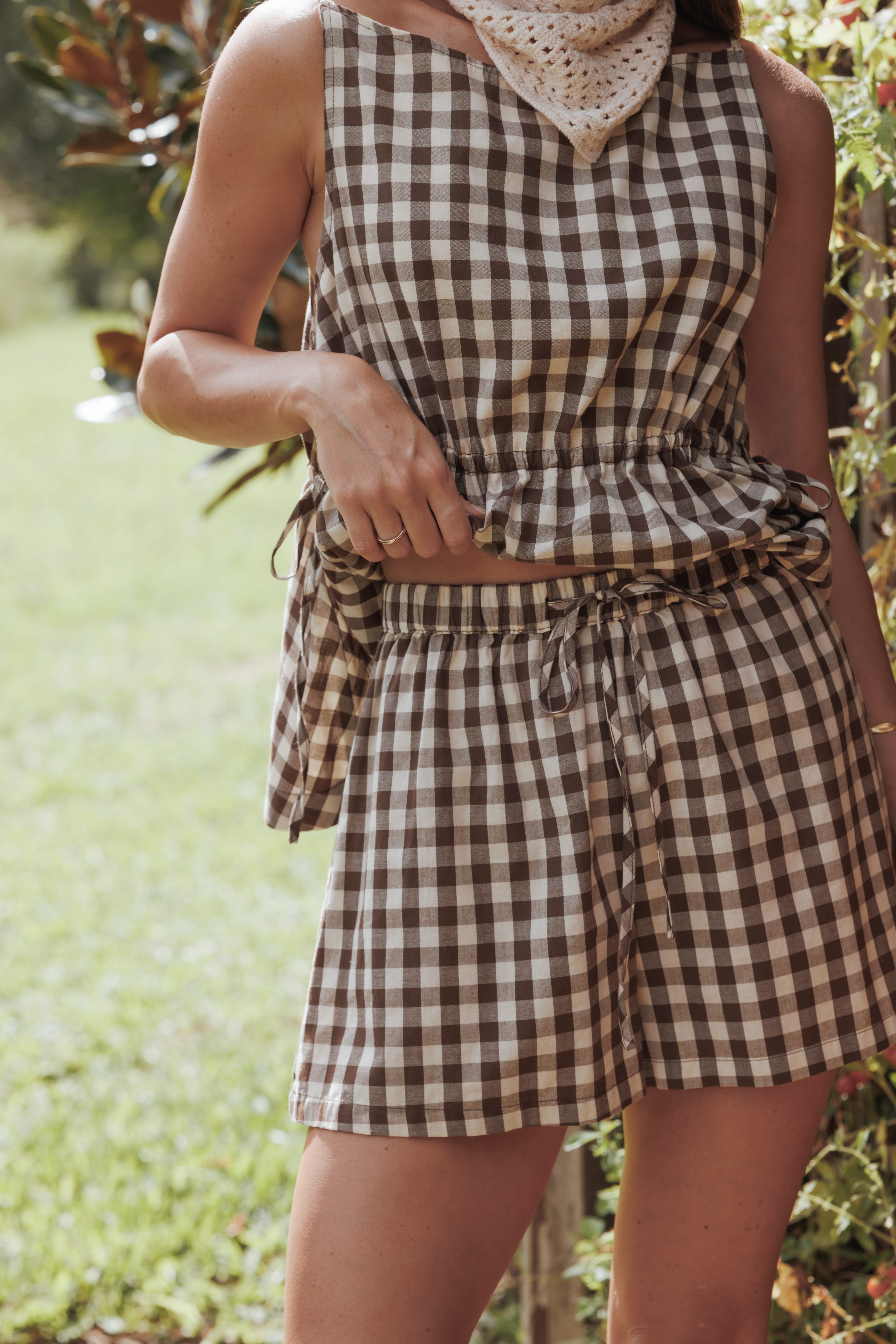 BOTTOMS Rory Shorts - Brown Gingham
