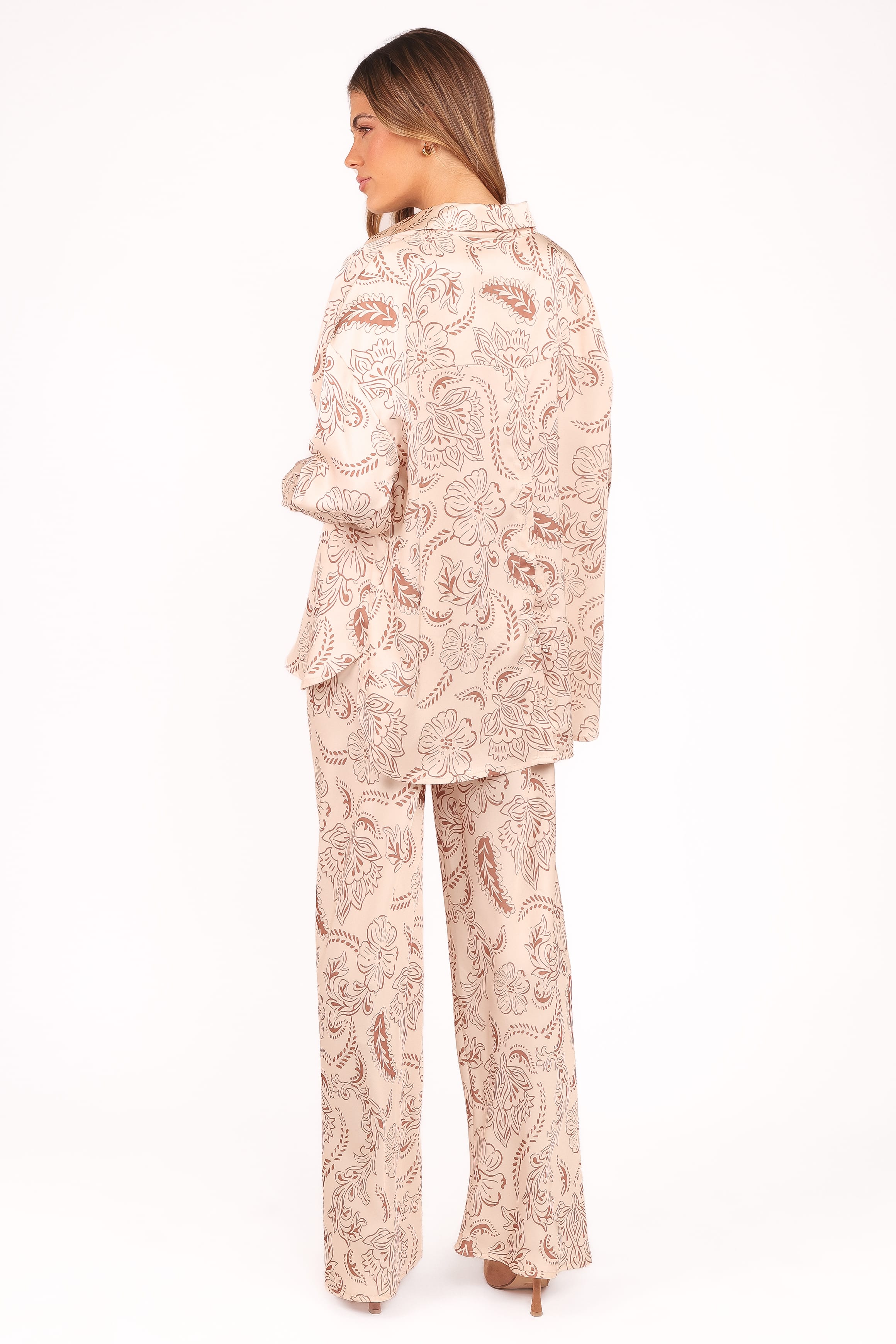 BOTTOMS Rosalie Satin Pant - Brown Paisley