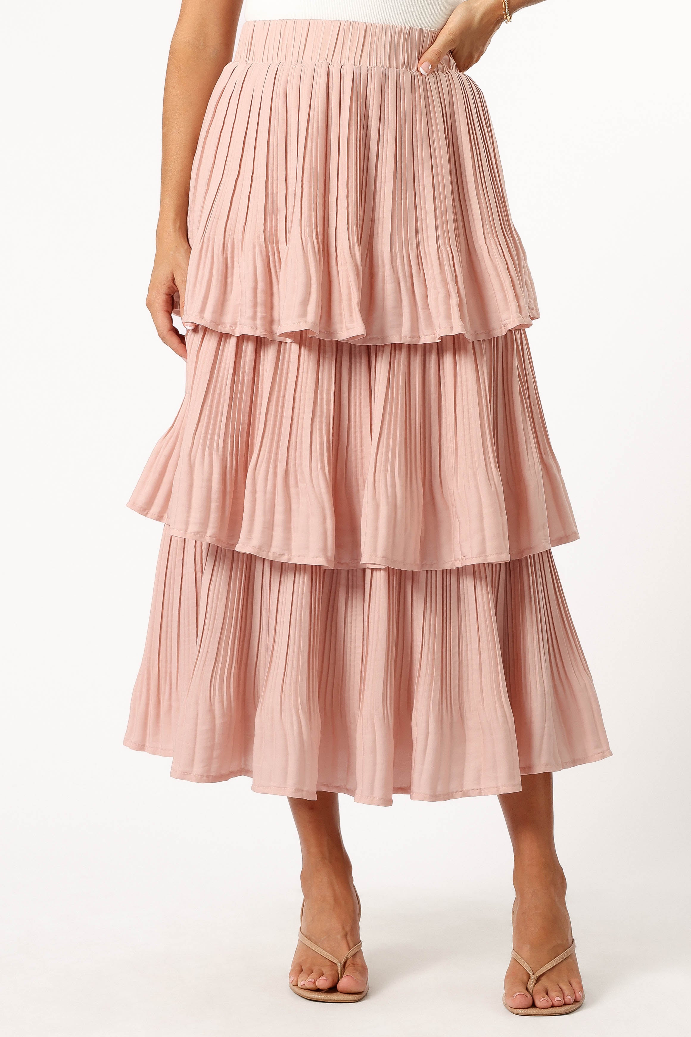 BOTTOMS @Rylan Maxi Skirt - Champagne Pink