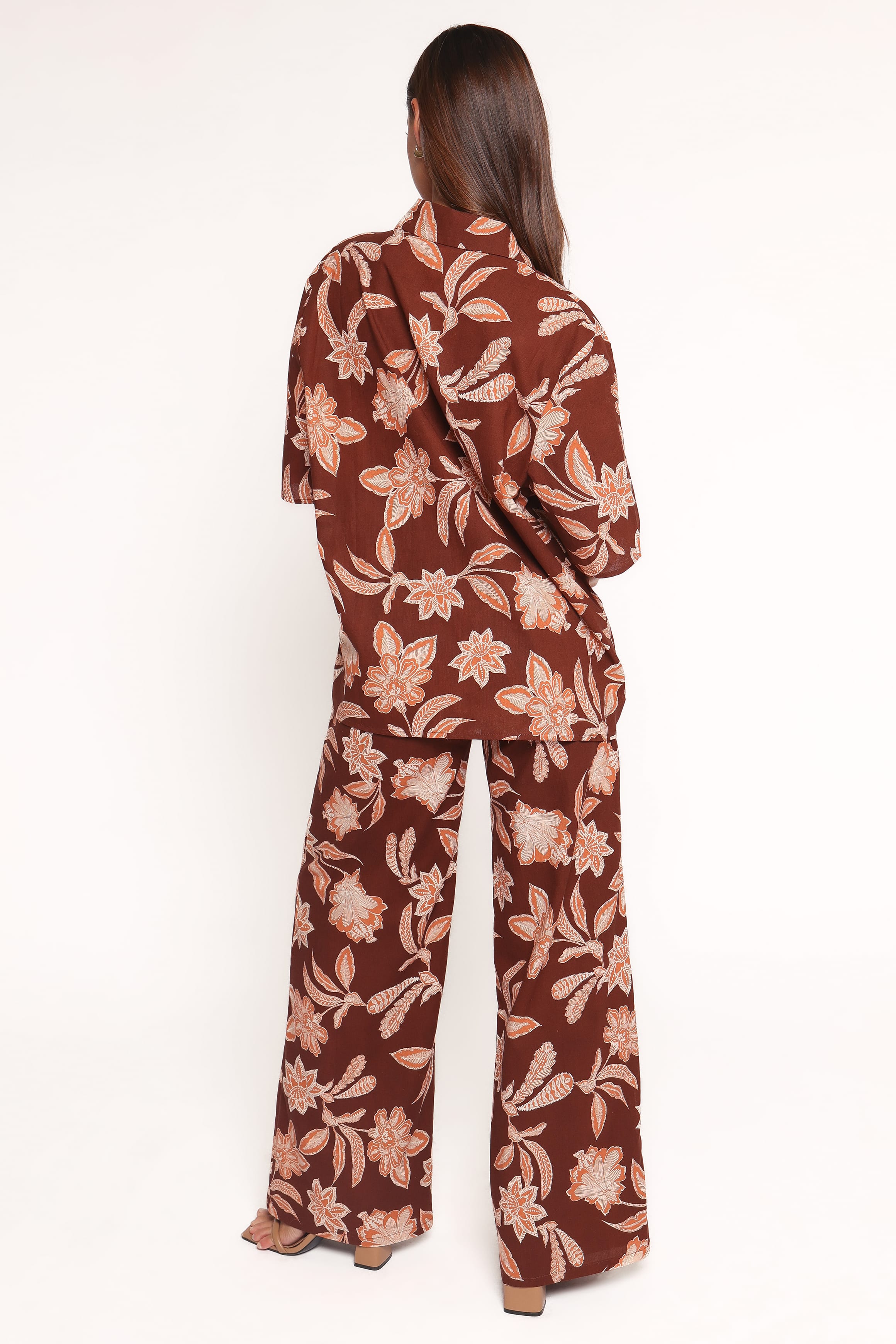 BOTTOMS Samira Wide Leg Pant - Orange Floral