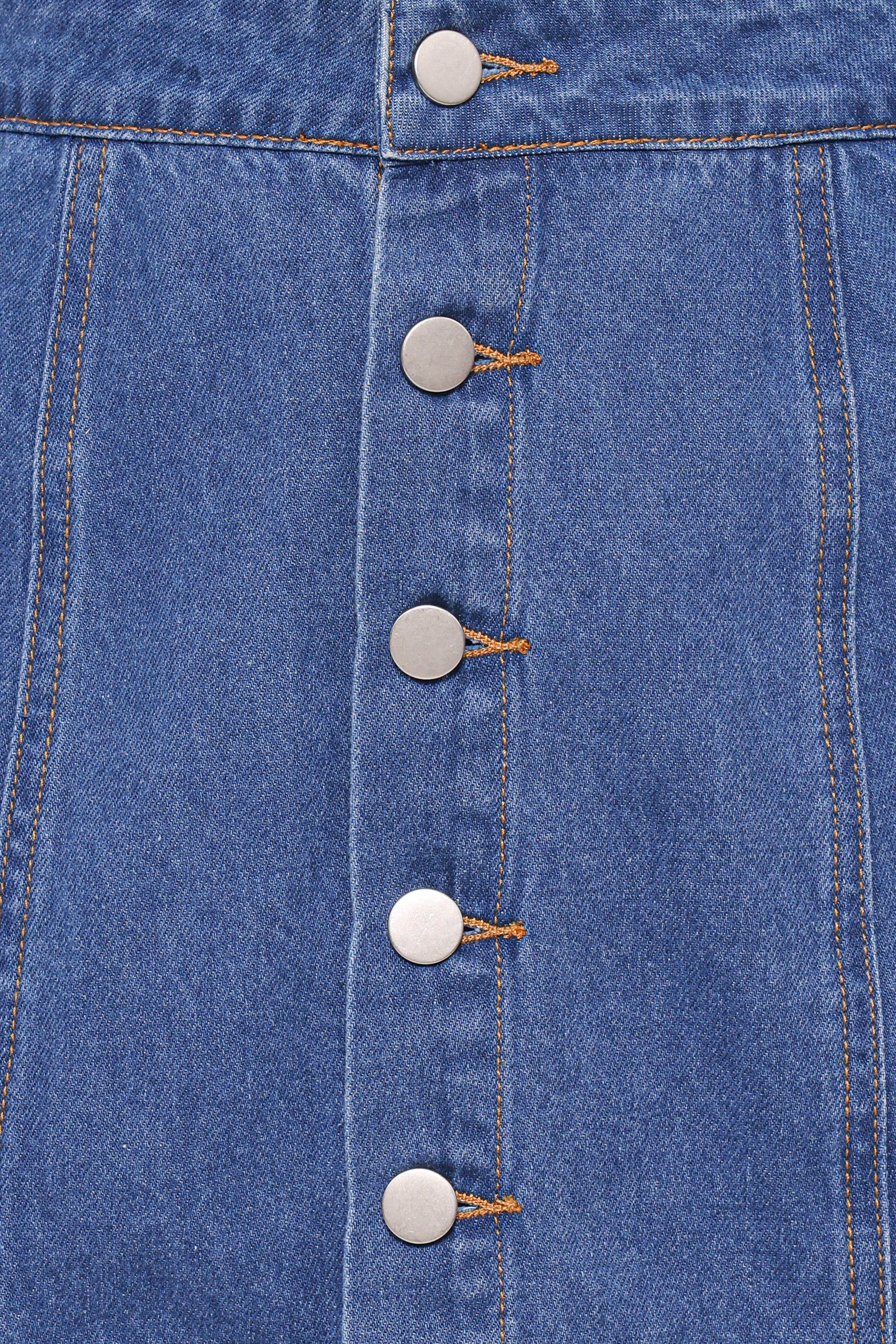 BOTTOMS Sara Button Front Denim Mini Skirt - Dark Wash