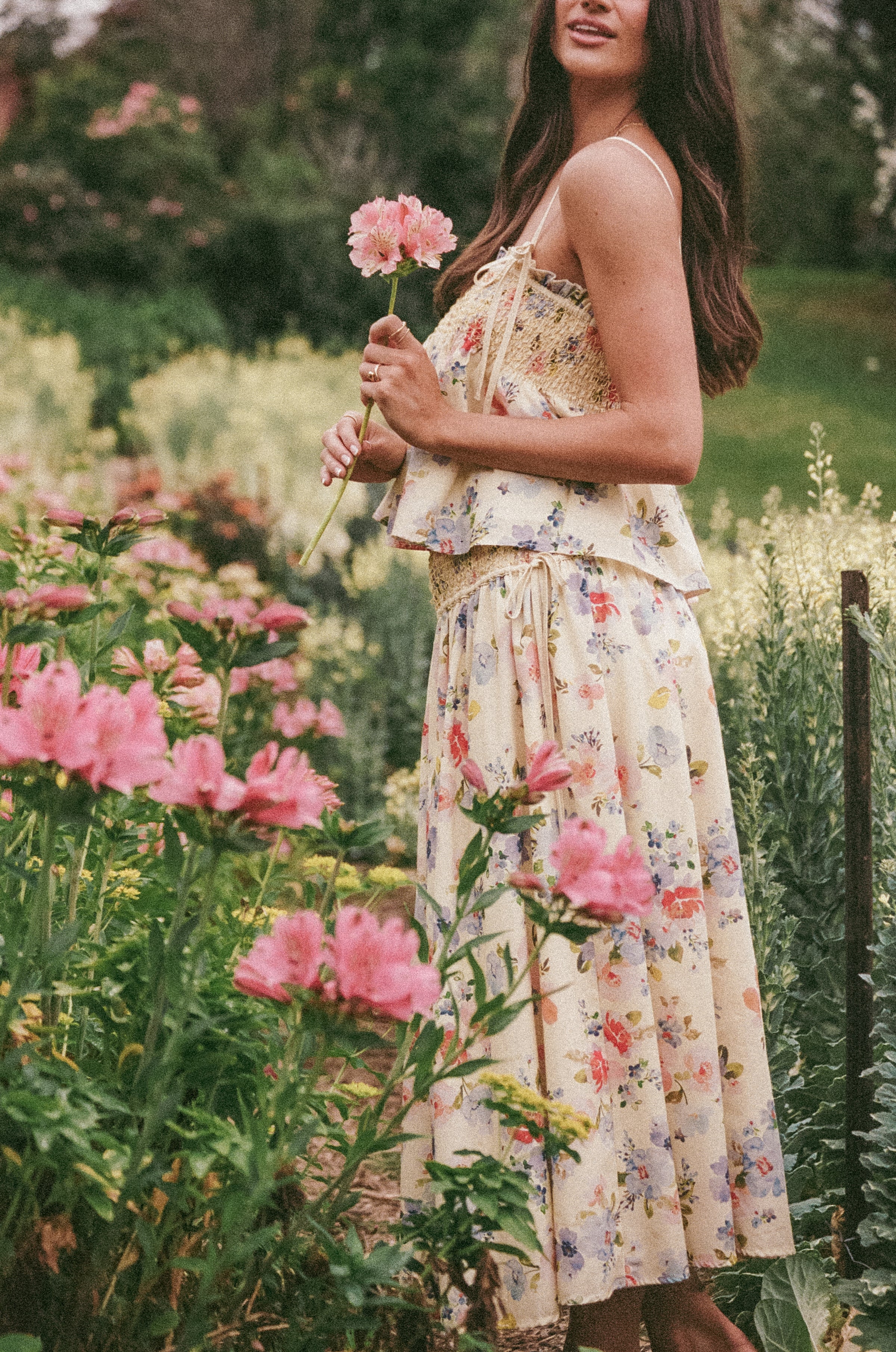 BOTTOMS Saskia Maxi Skirt - Lemon Floral