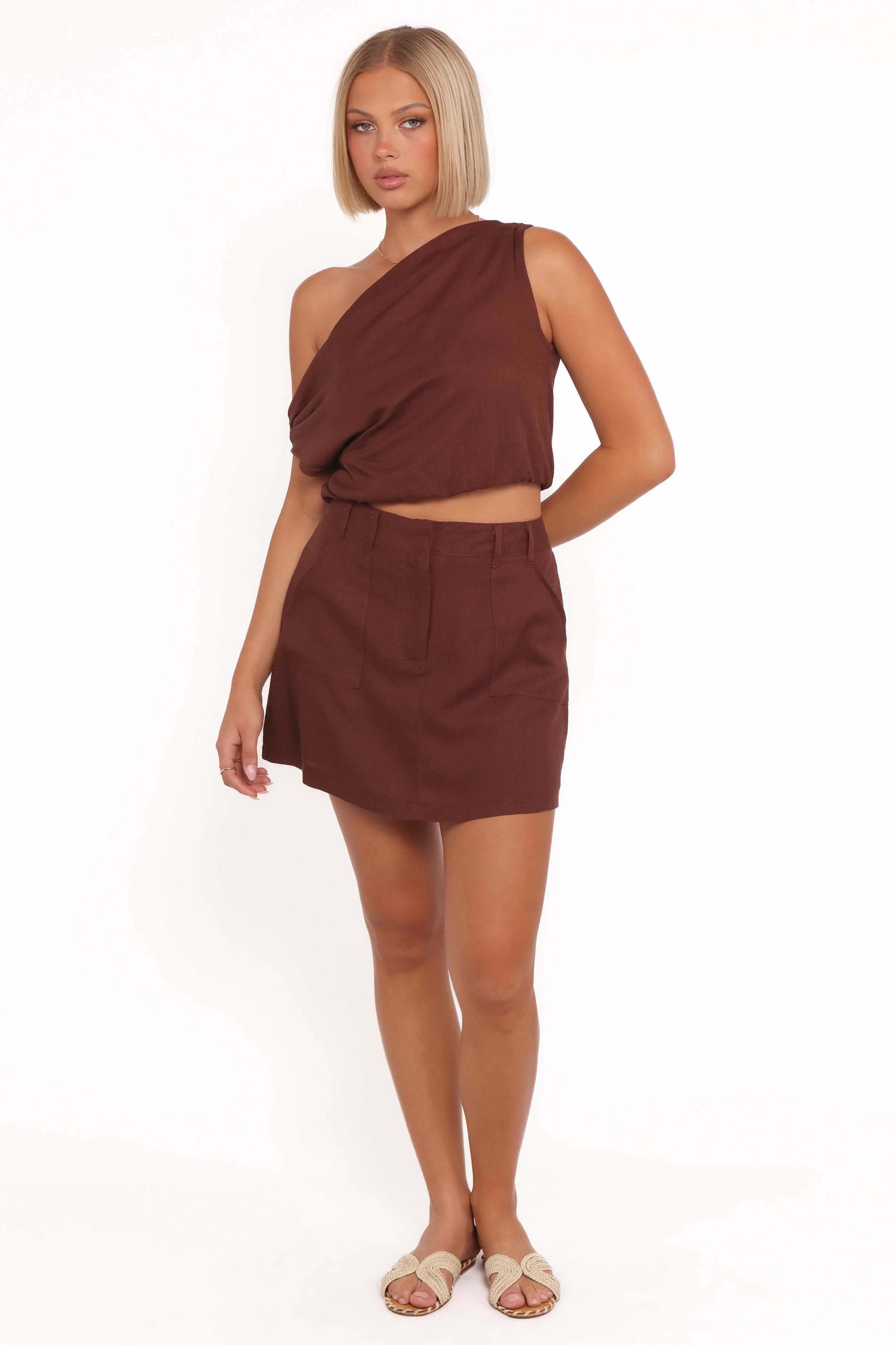 BOTTOMS Shaw Mini Skort - Chocolate Brown