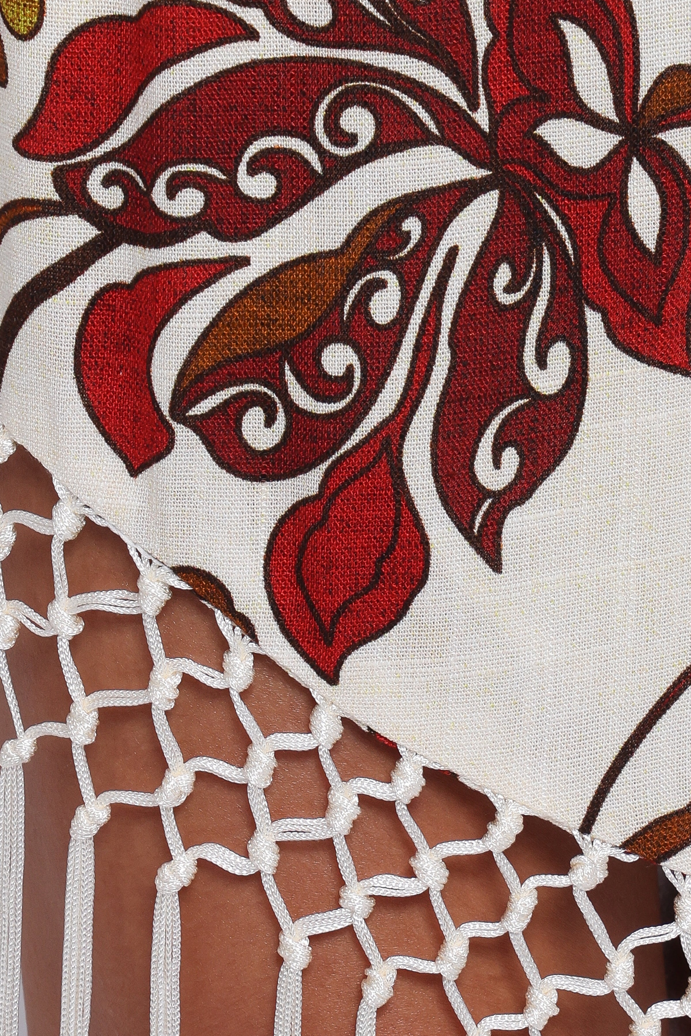 BOTTOMS Shelby Midi Fringe Skirt - Brown Floral