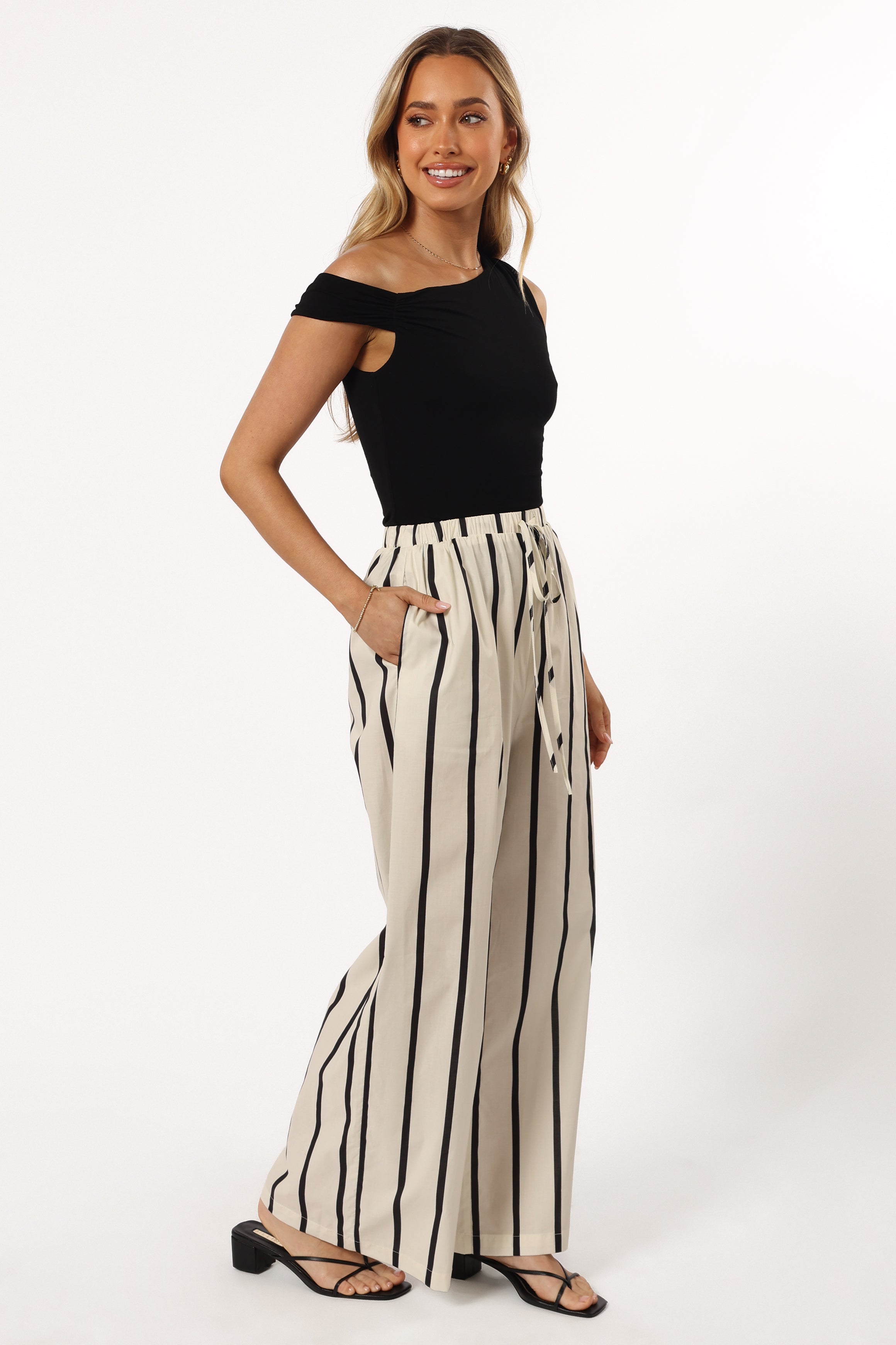 BOTTOMS @Silvia Pant - Cream Stripe (Hold for Winter Essentials)