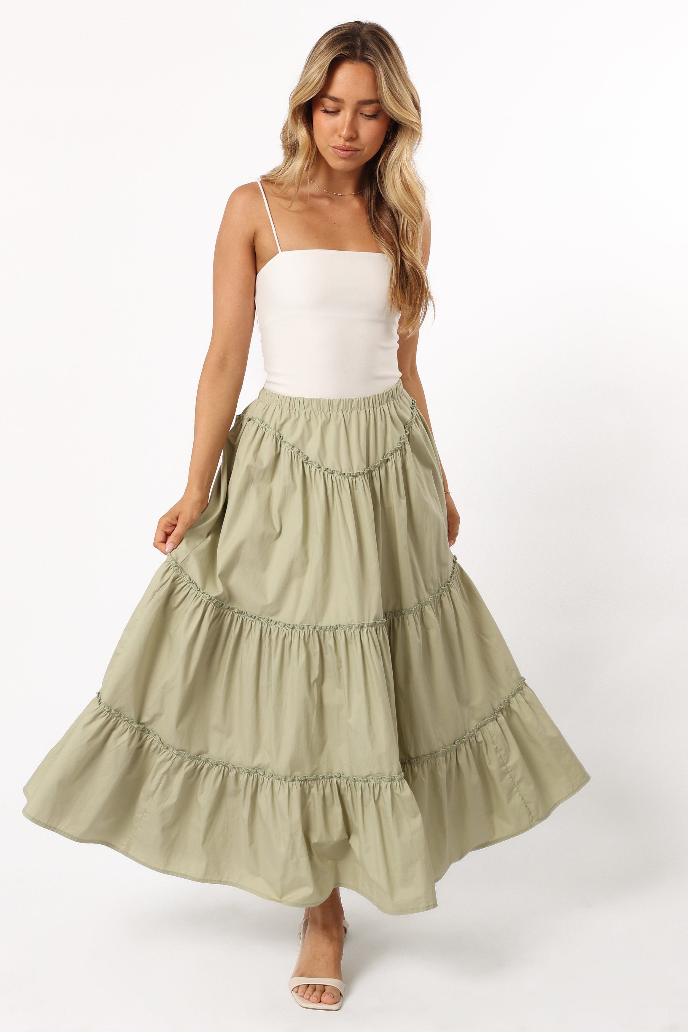BOTTOMS Somerset Midi Skirt - Pistachio